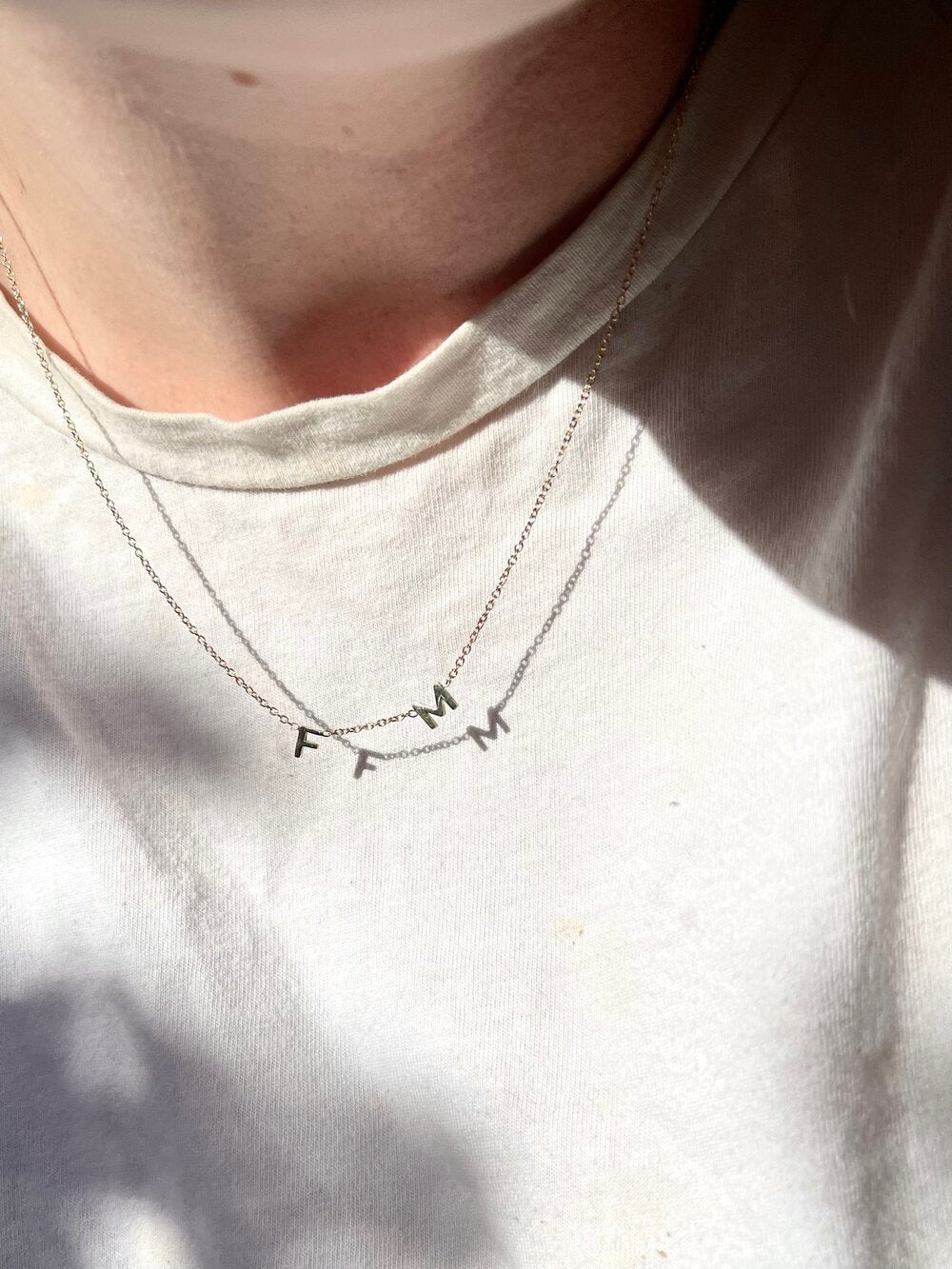 Tiny Alphabet Layering Necklace - Minimal Style Solid 9ct Gold Letter Necklace
