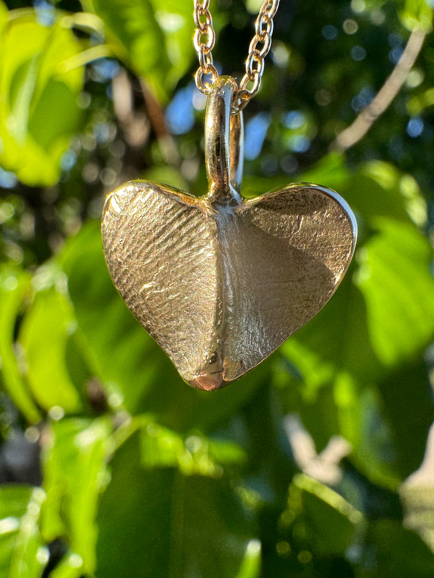 Fingerprint Heart Pendant in 9ct gold