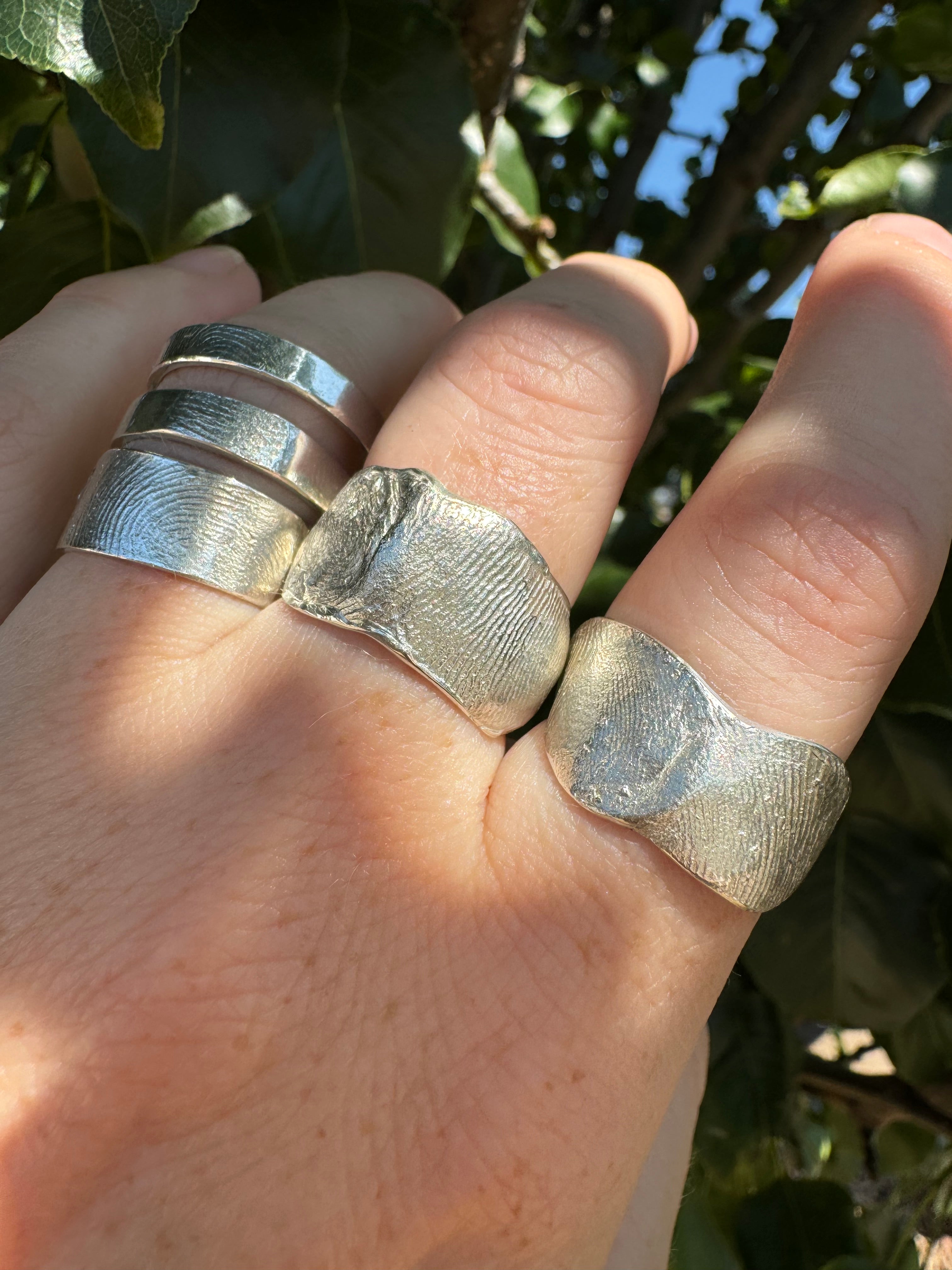 Band Fingerprint Ring - Sterling Silver or 9ct Gold - Print Impression Kit + Ring