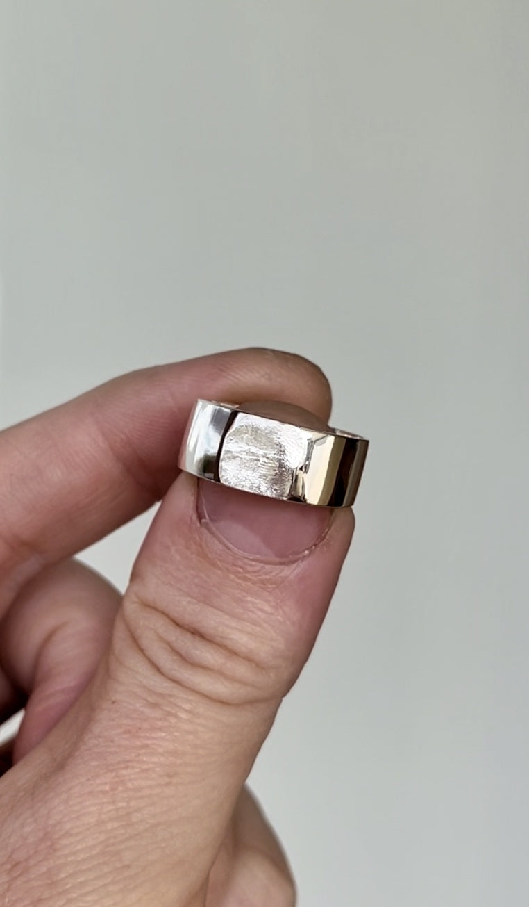 Band Fingerprint Ring - Sterling Silver or 9ct Gold - Print Impression Kit + Ring