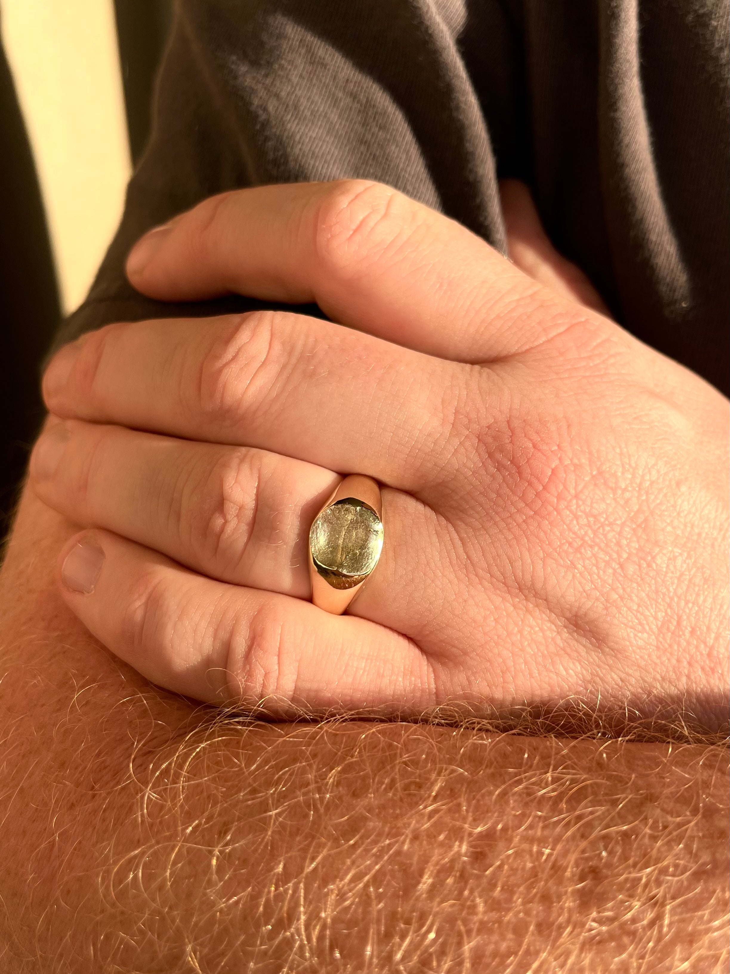 Signet Fingerprint Ring - Sterling Silver or 9ct Gold - Print Impression Kit + Ring