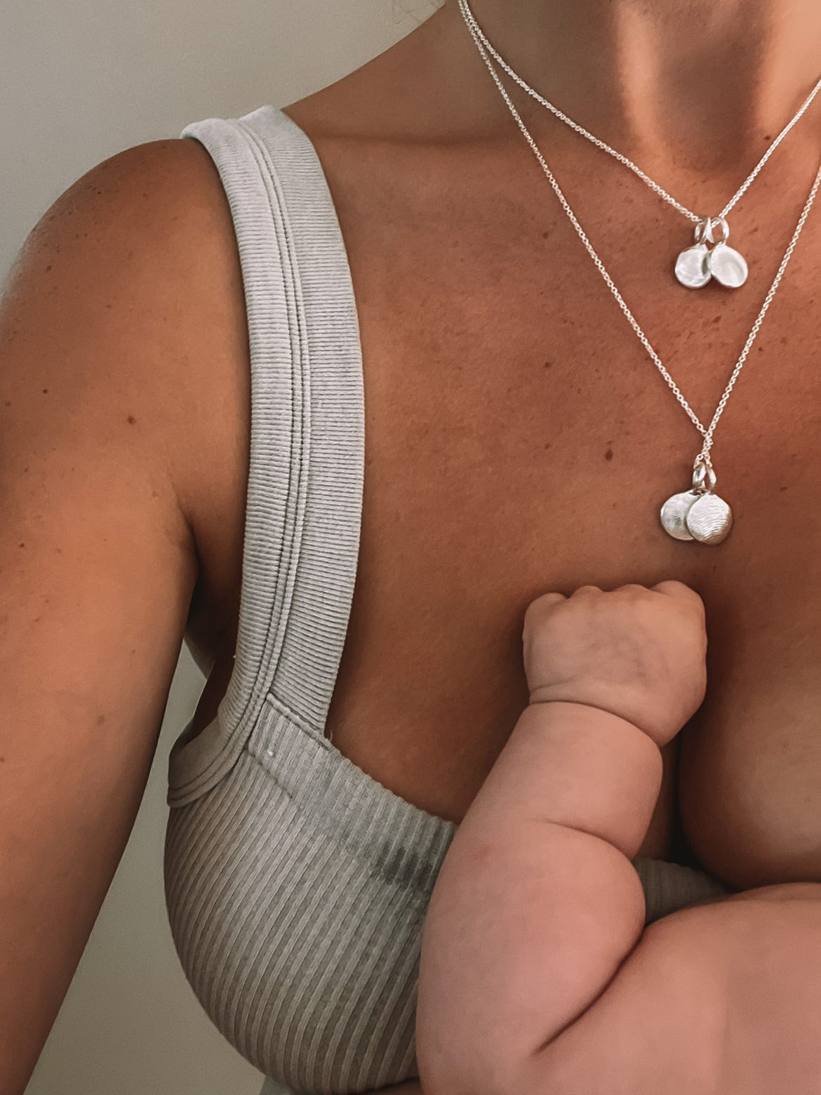 Infant Impression Pendant - Sterling Silver - Fingerprint Impression Kit + Necklace