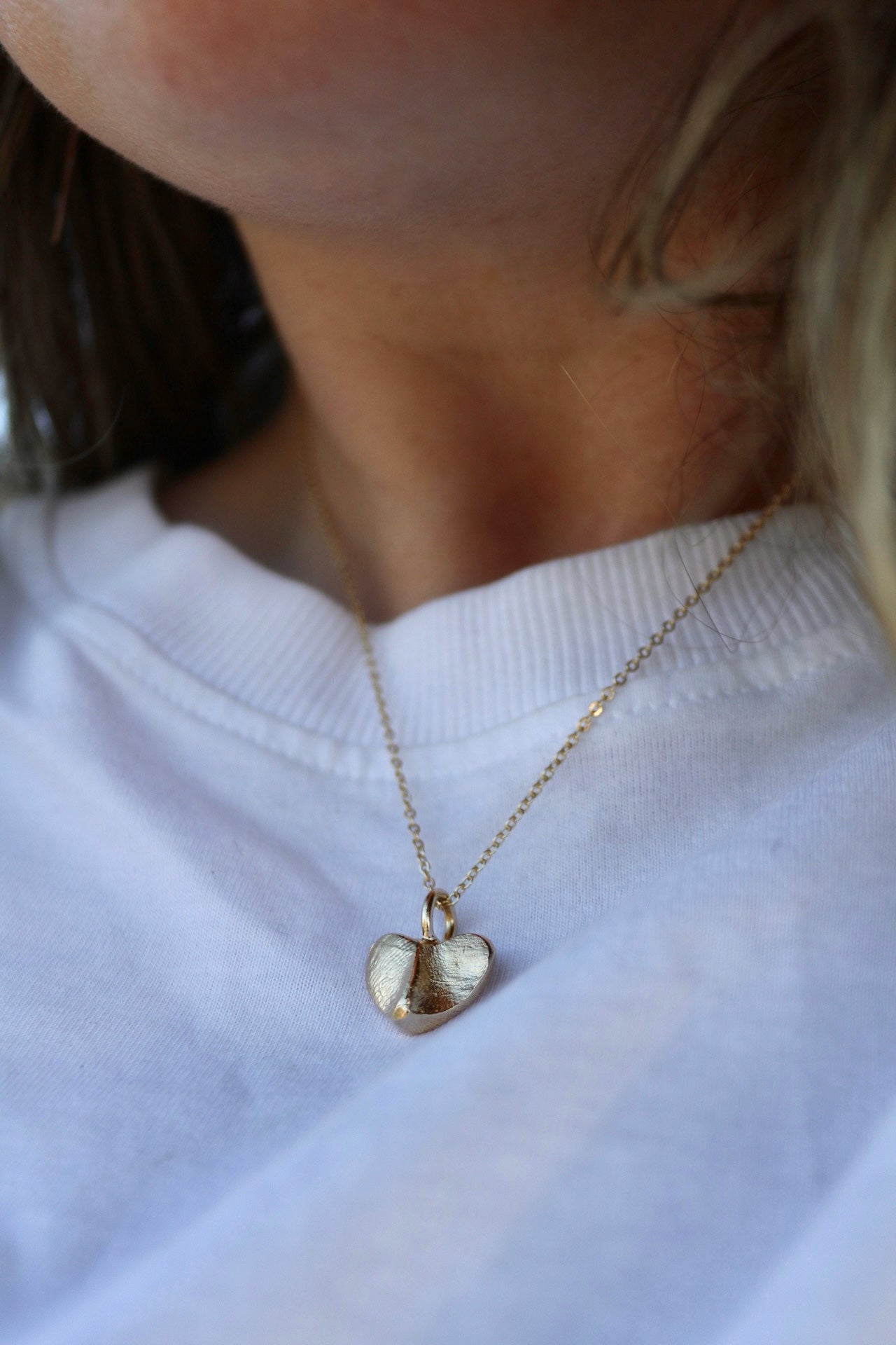 Fingerprint Heart Pendant in 9ct gold