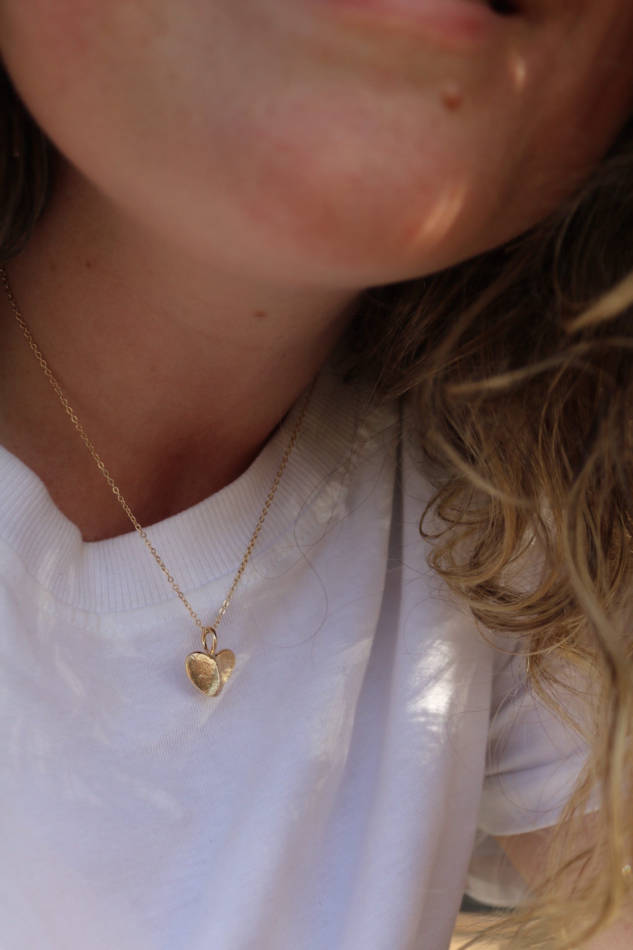 Fingerprint Heart Pendant in 9ct gold
