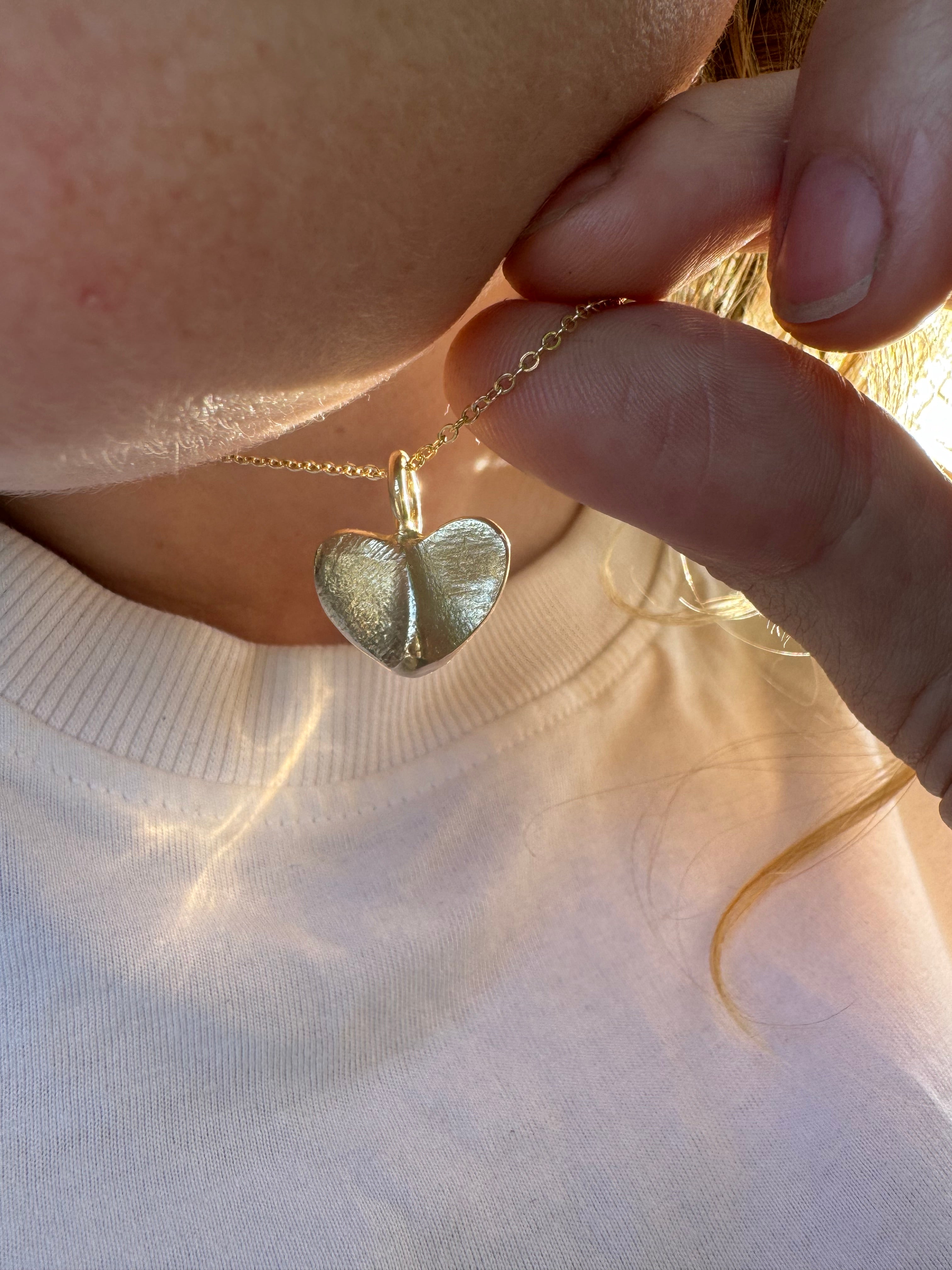 Fingerprint Heart Pendant in 9ct gold