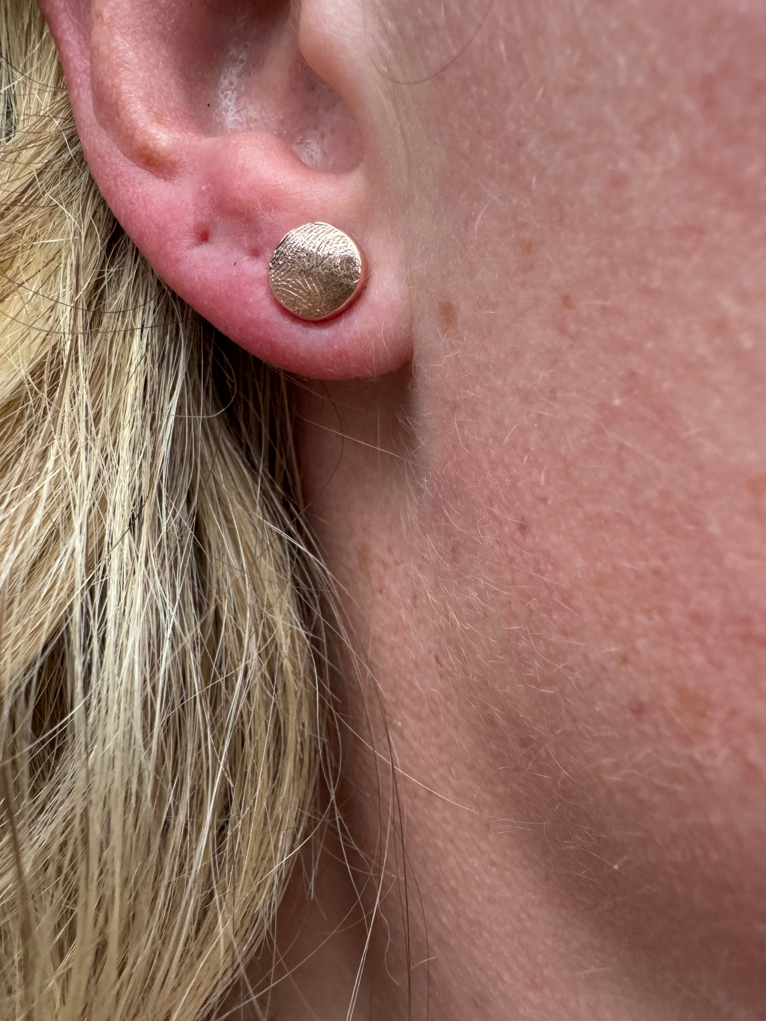 Fingerprint Earrings - Sterling Silver + 9ct Gold Print Impression Kit + Studs