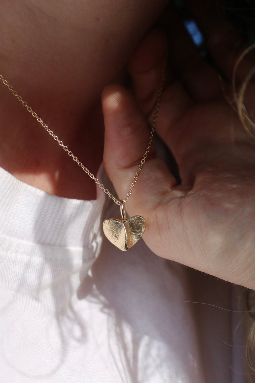 Fingerprint Heart Pendant in 9ct gold