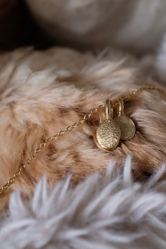 Oval or Circle Fingerprint Pendant - 9ct Gold - Fingerprint Impression Kit + Necklace
