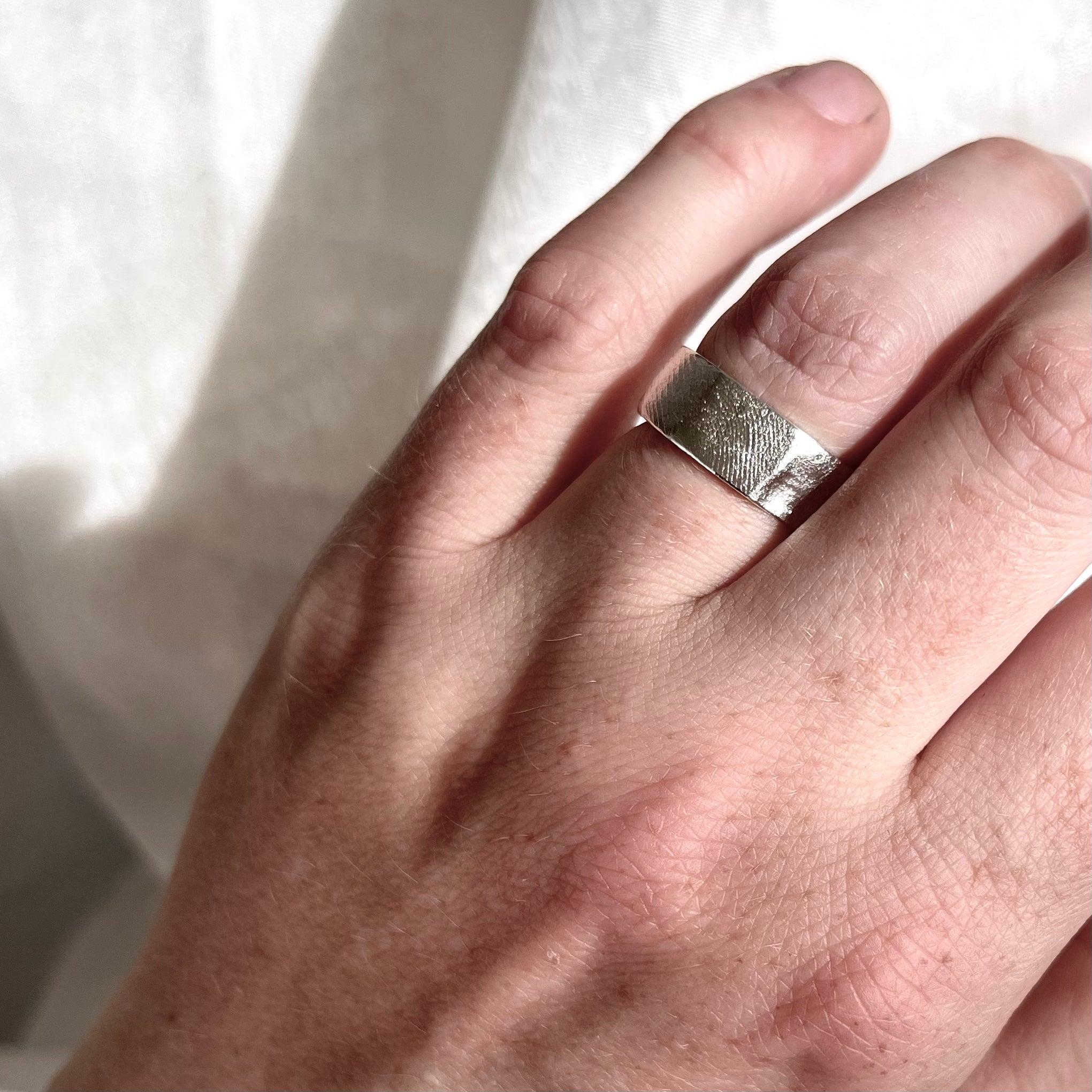 Band Fingerprint Ring - Sterling Silver or 9ct Gold - Print Impression Kit + Ring