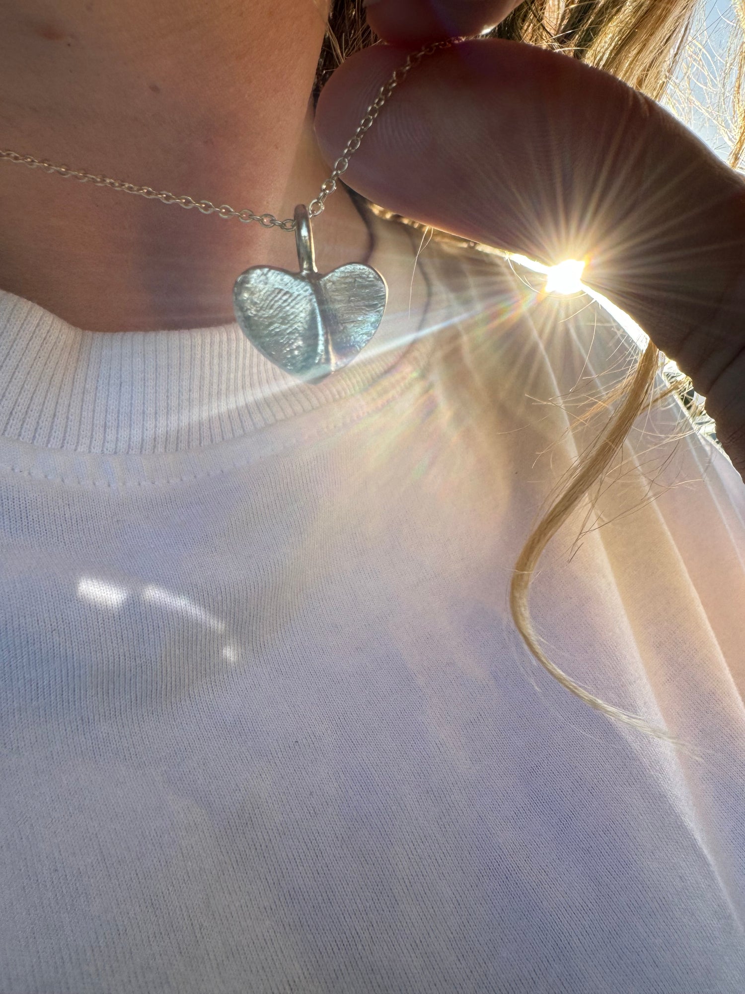 Fingerprint Heart Pendant in 9ct gold
