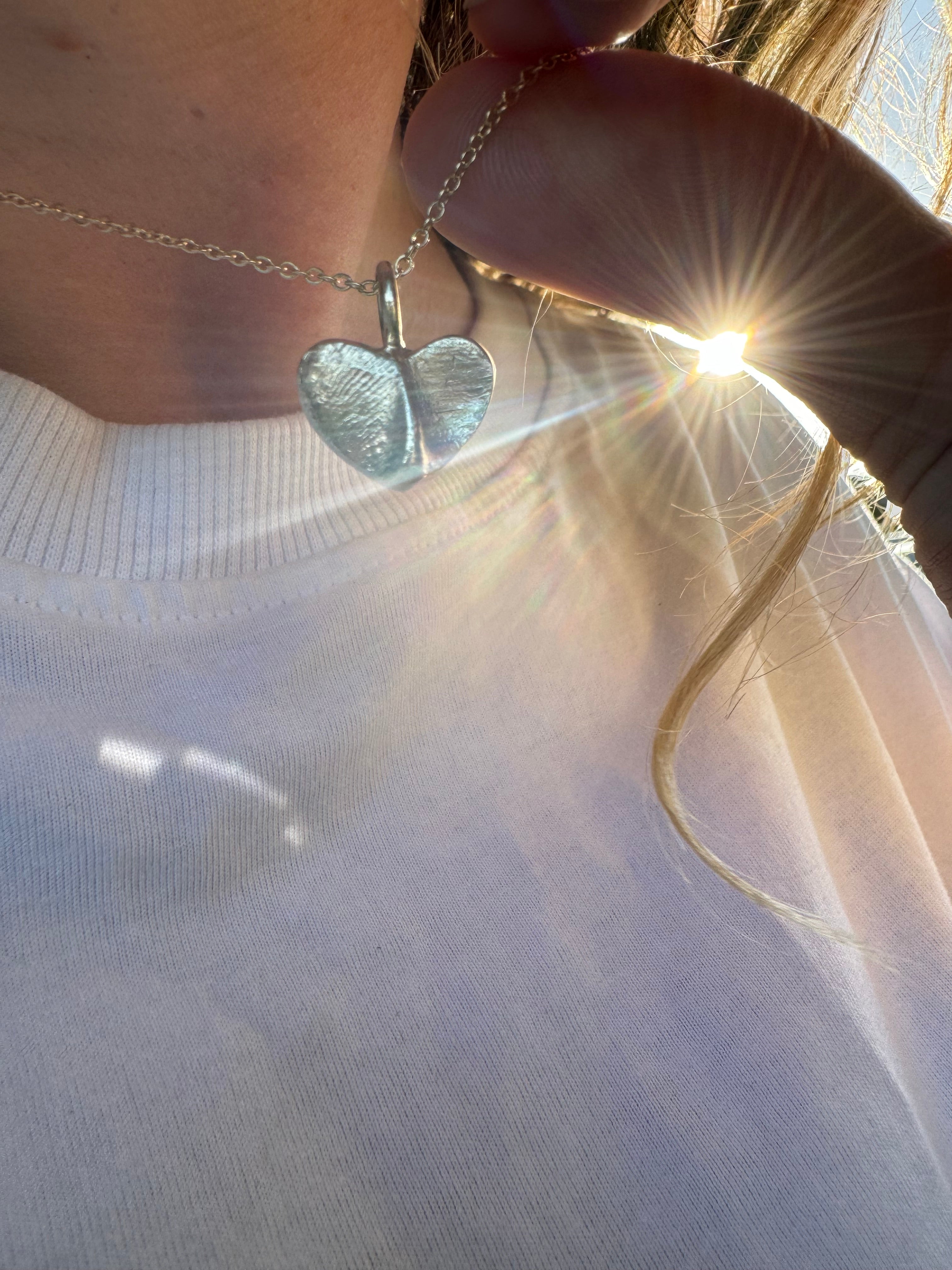 Fingerprint Heart Pendant in 9ct gold