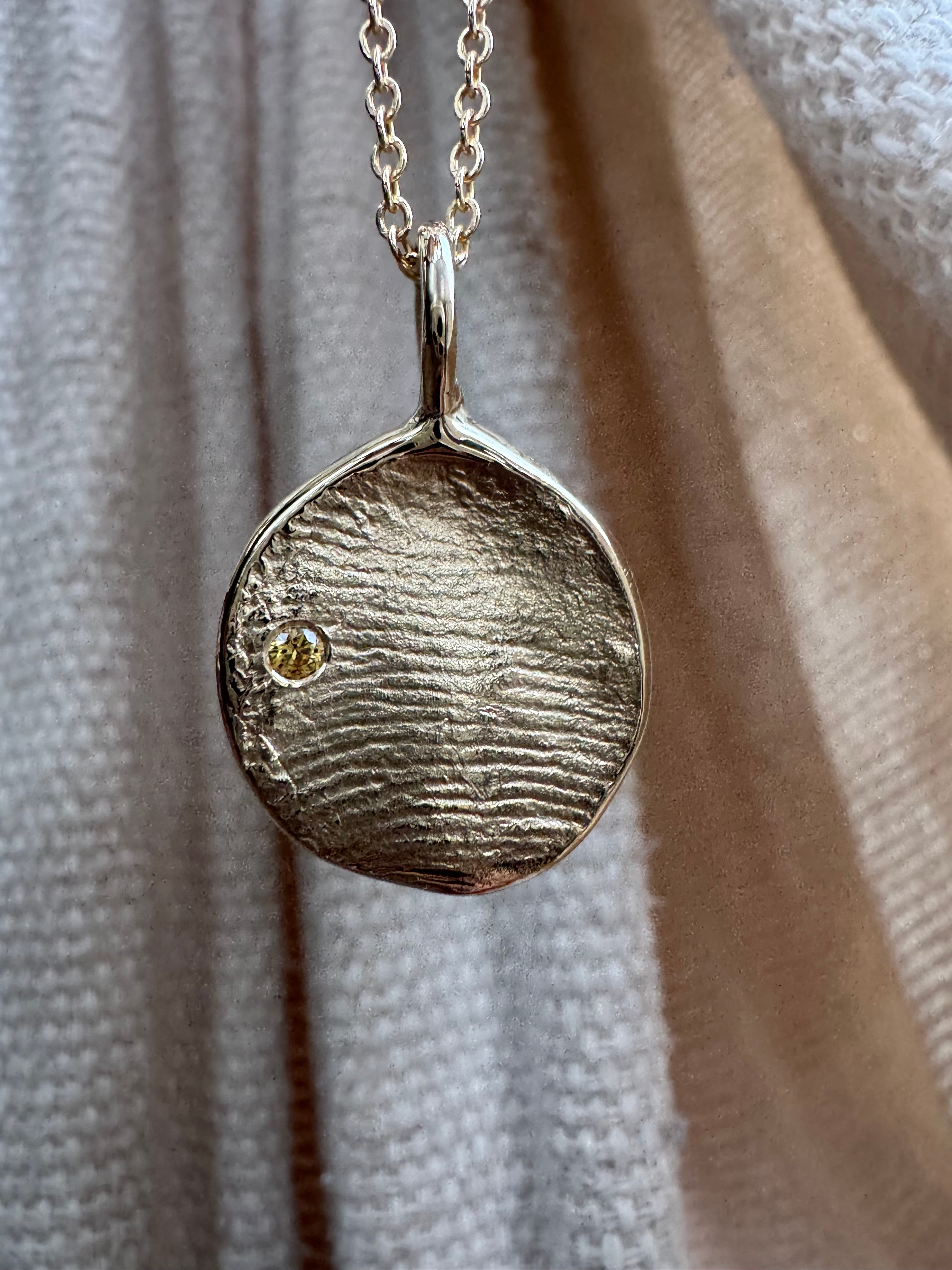 Fingerprint Pendant - 9ct Gold - Fingerprint Impression Kit + Necklace