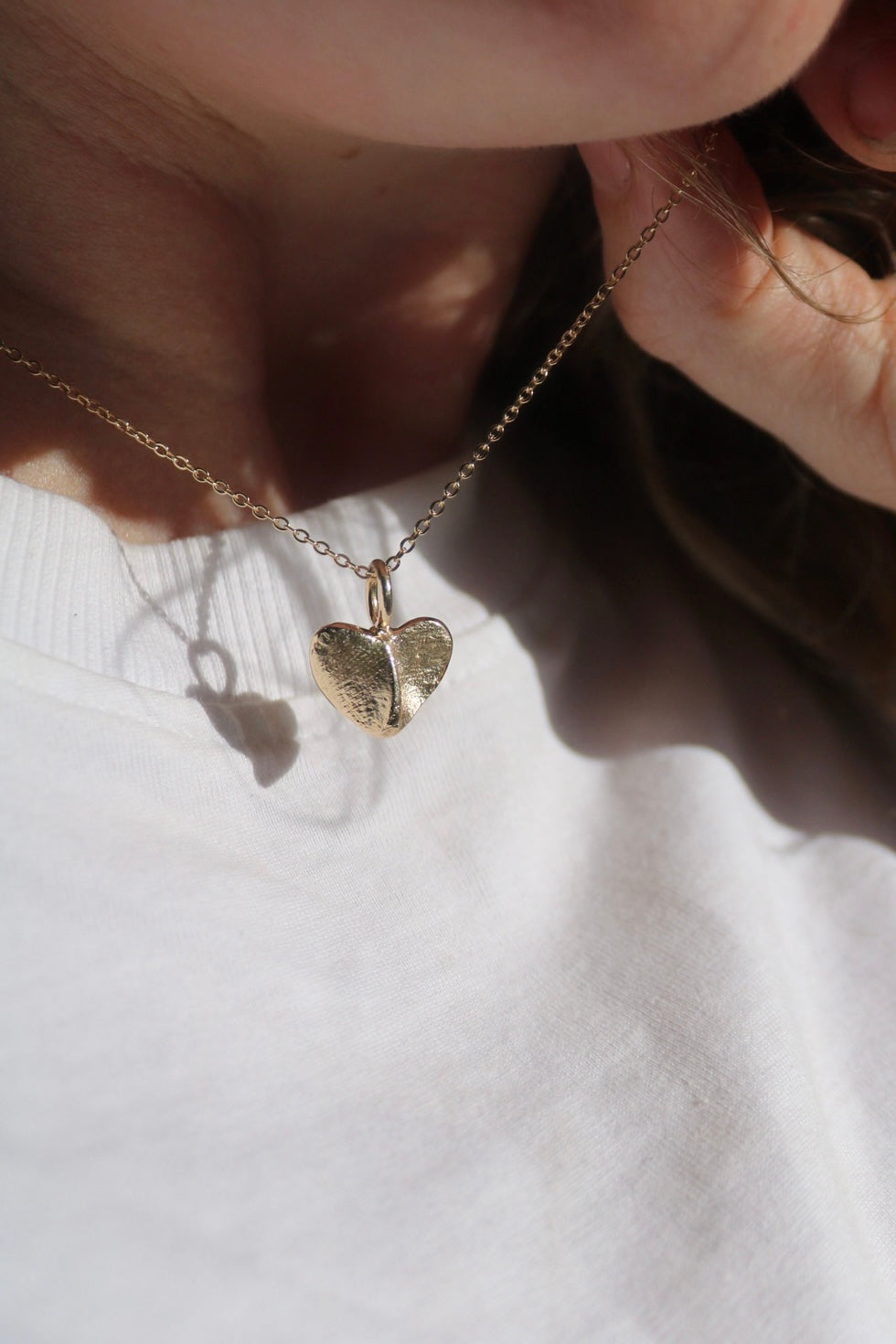 Fingerprint Heart Pendant in 9ct gold