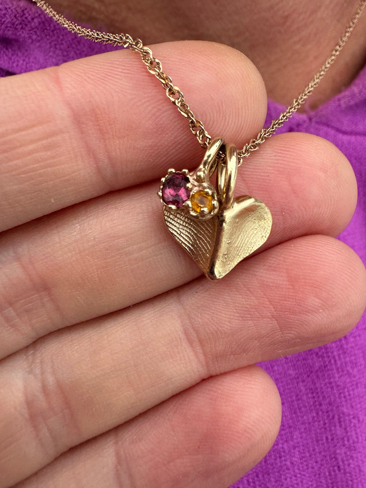 Fingerprint Heart Pendant in 9ct gold