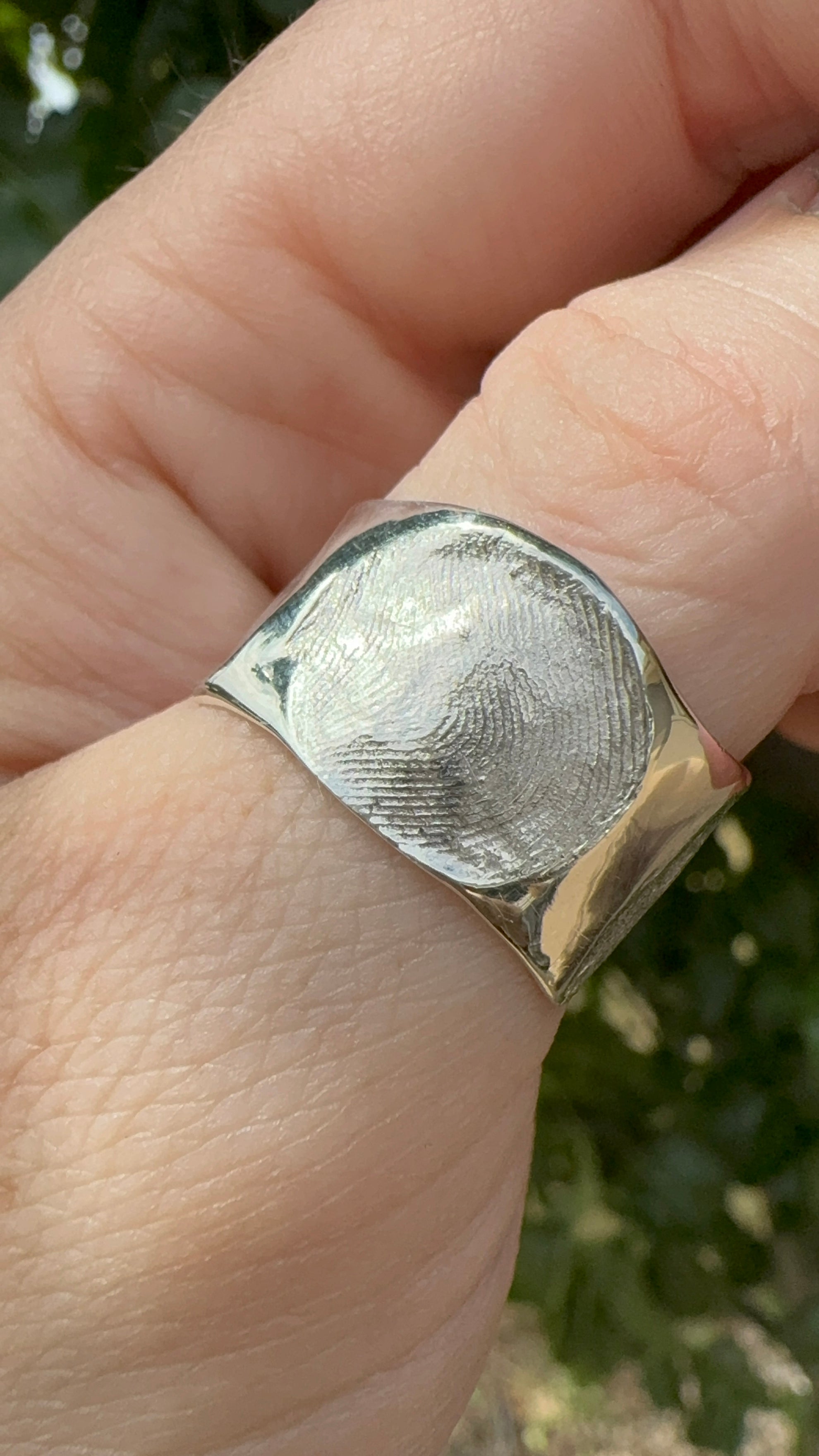 Band Fingerprint Ring - Sterling Silver or 9ct Gold - Print Impression Kit + Ring