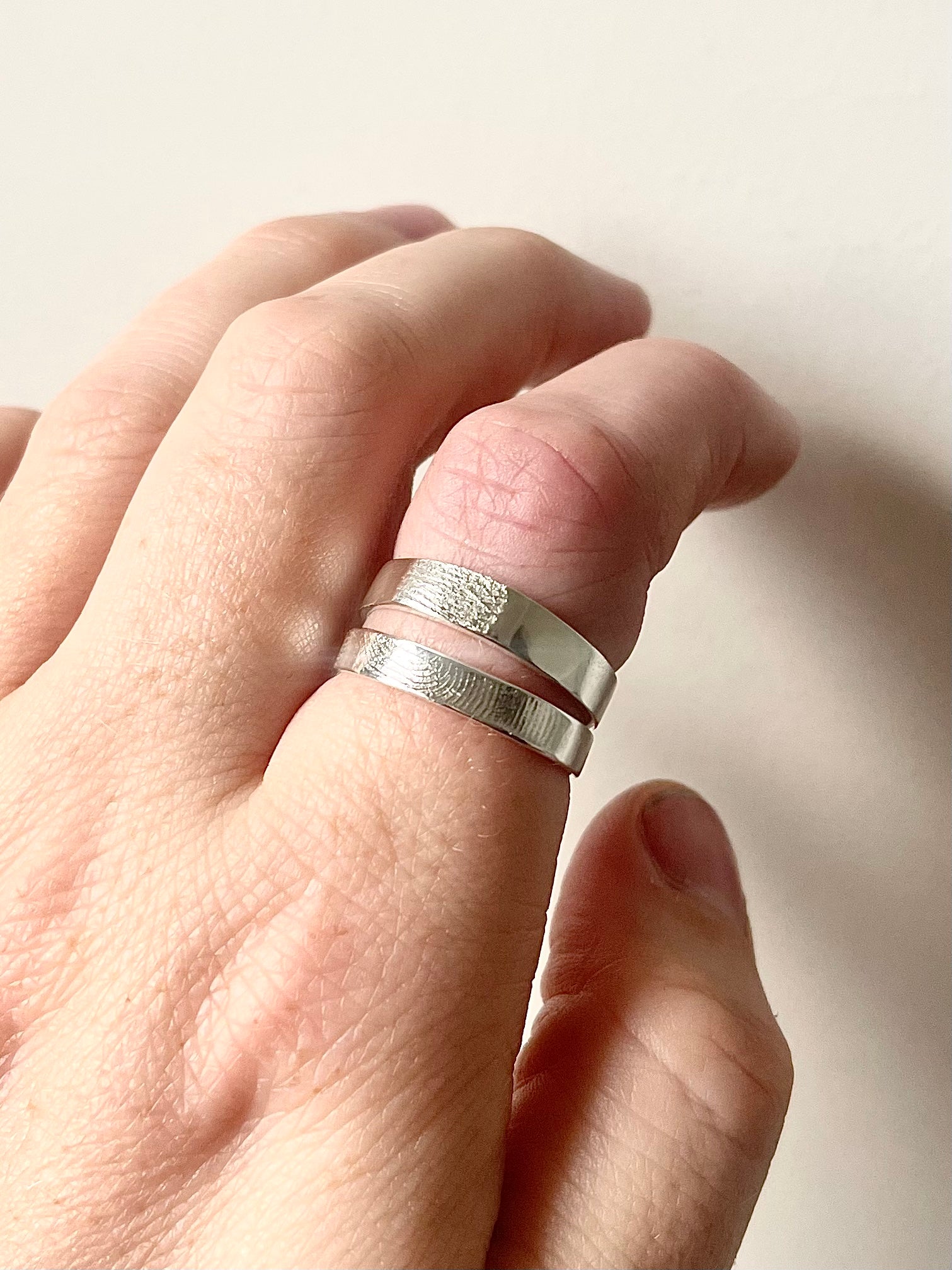 Band Fingerprint Ring - Sterling Silver or 9ct Gold - Print Impression Kit + Ring