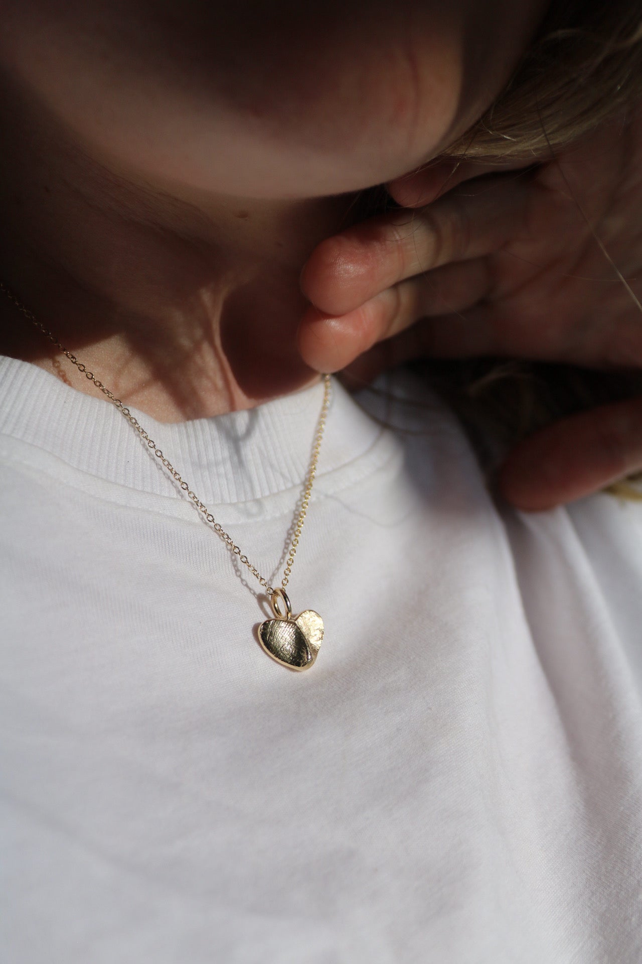 Fingerprint Heart Pendant in 9ct gold