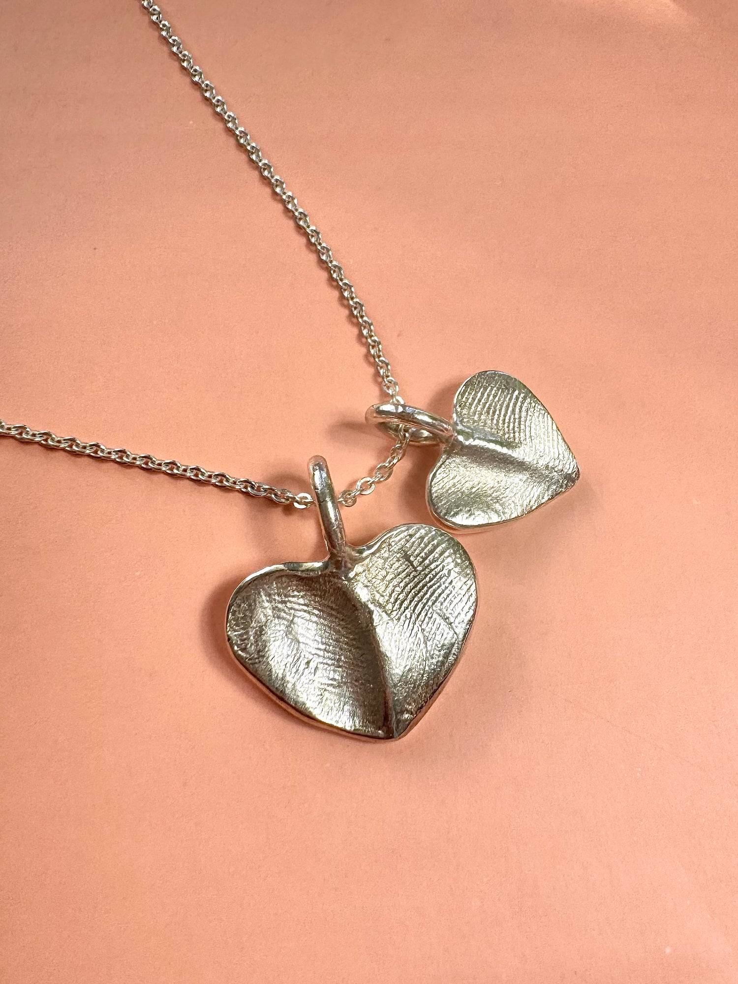 Fingerprint Heart Pendant in Sterling Silver