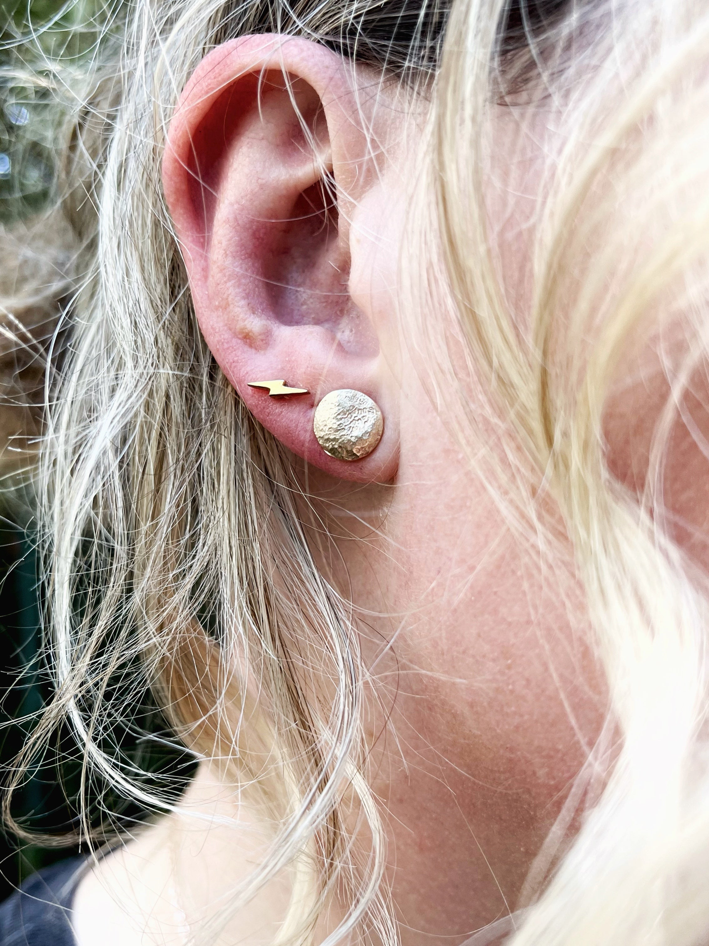 Fingerprint Earrings - Sterling Silver + 9ct Gold Print Impression Kit + Studs