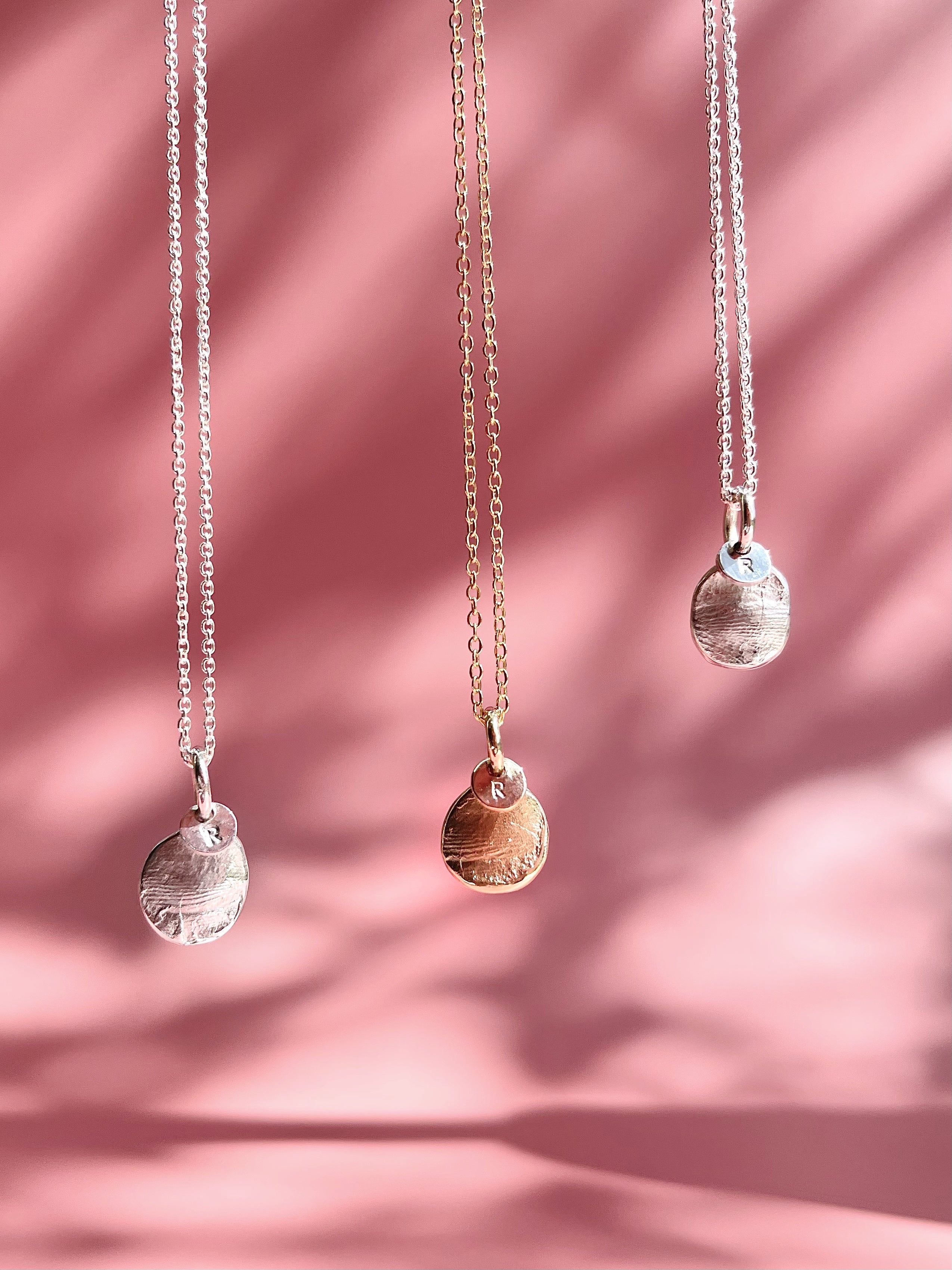 Infant Impression Pendant - 9ct Gold - Fingerprint Impression Kit + Necklace