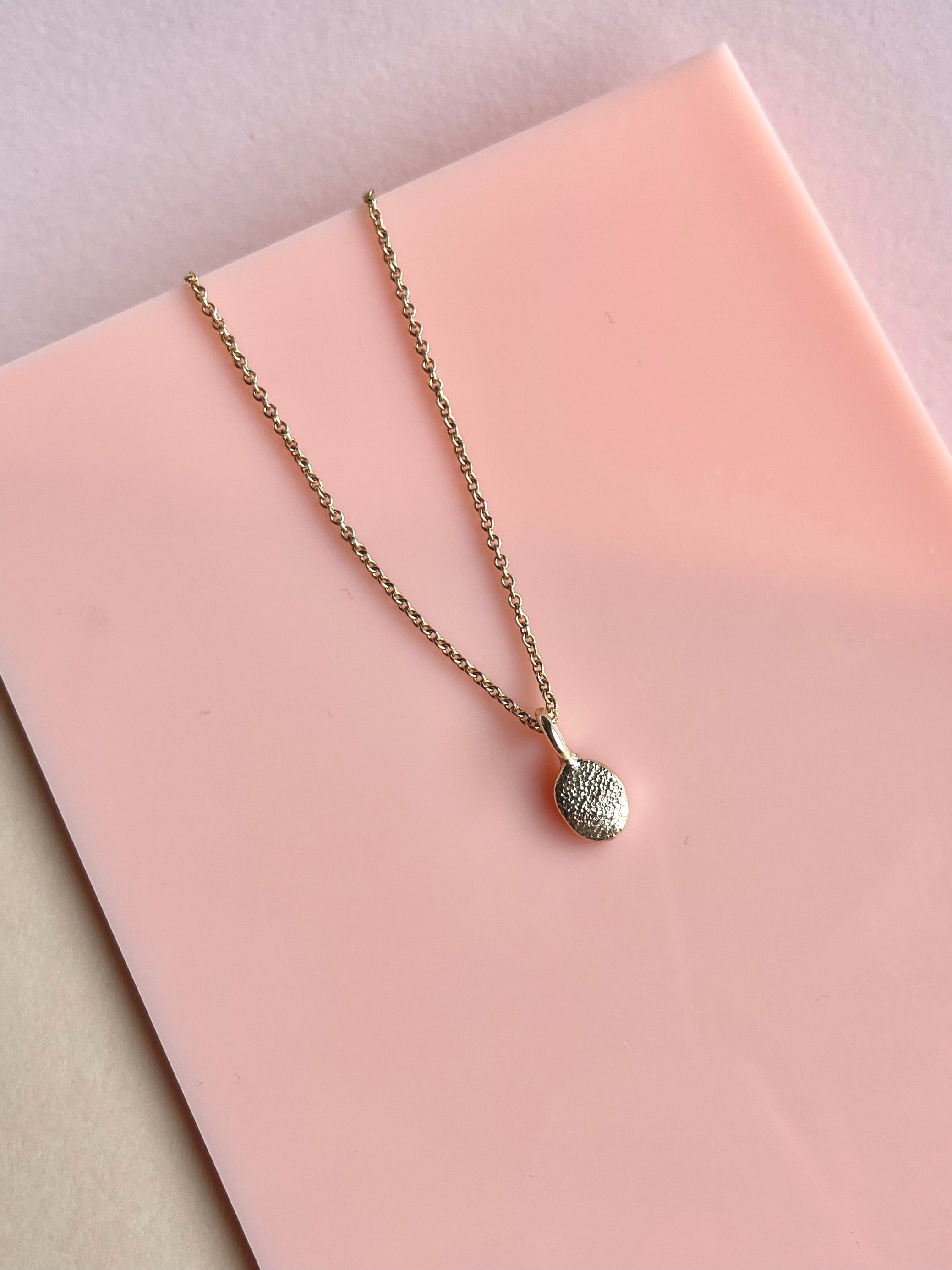 Oval or Circle Fingerprint Pendant - 9ct Gold - Fingerprint Impression Kit + Necklace