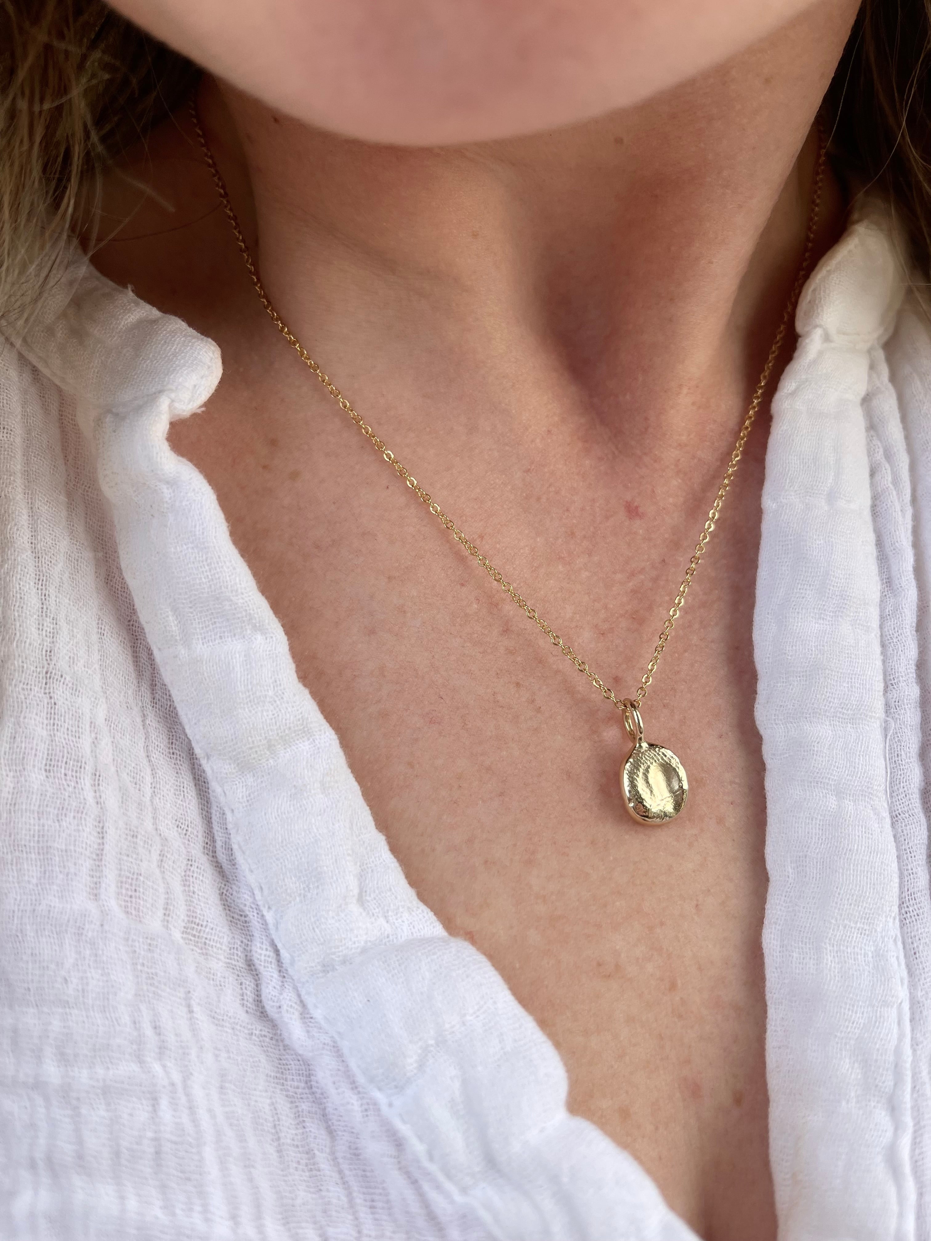 Infant Impression Pendant - 9ct Gold - Fingerprint Impression Kit + Necklace