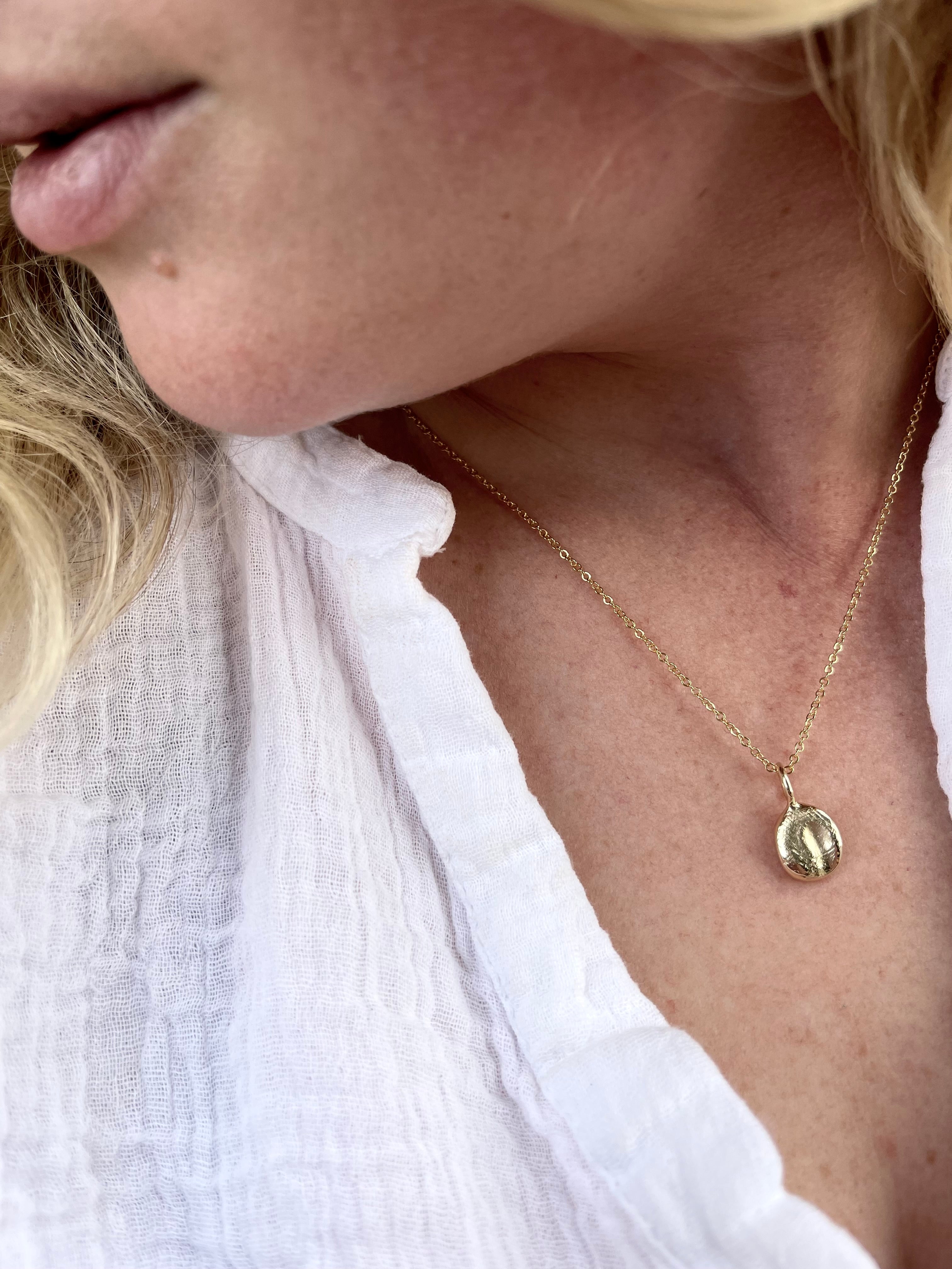 Infant Impression Pendant - 9ct Gold - Fingerprint Impression Kit + Necklace