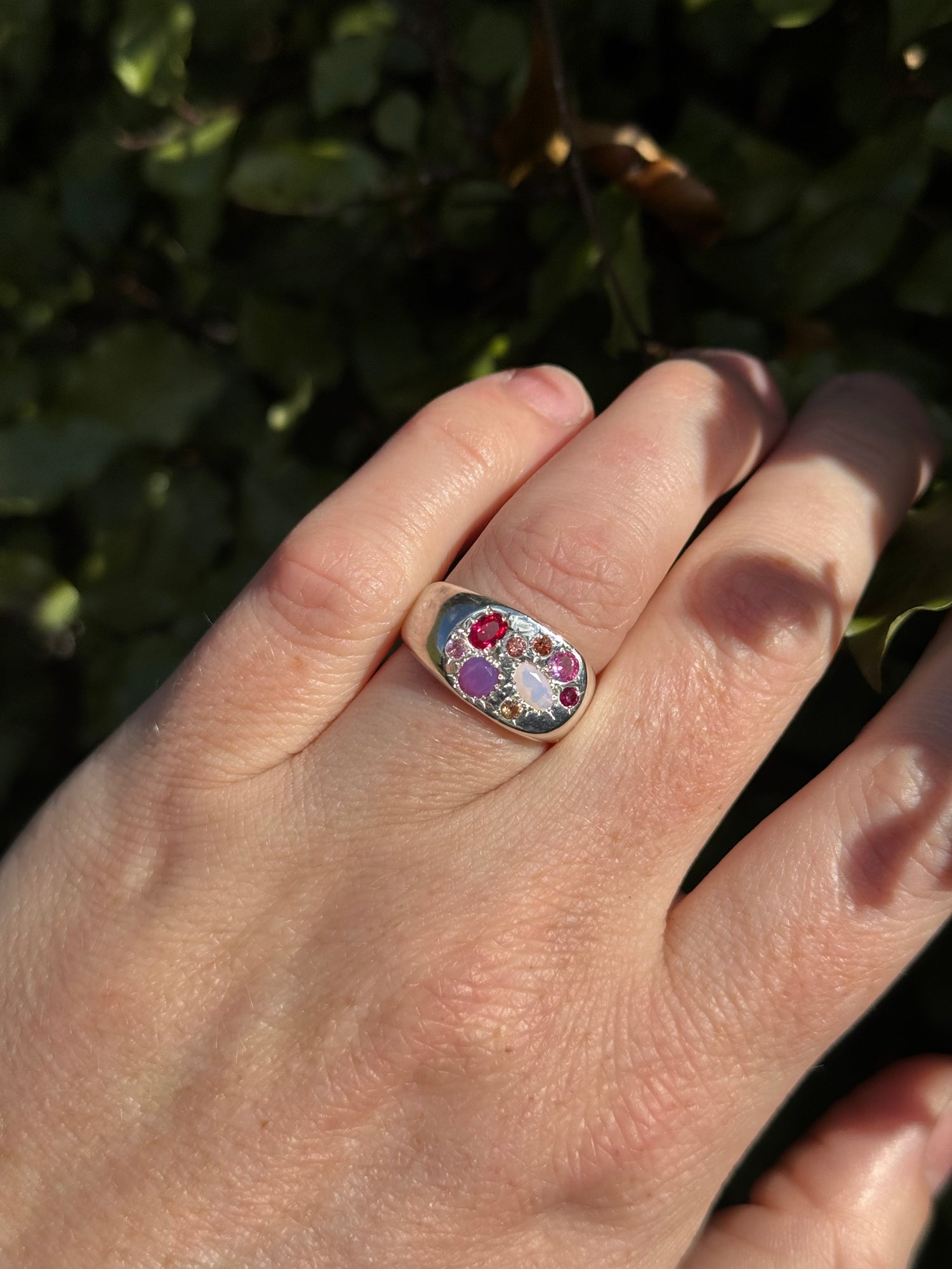 Silver Multi Stone Signet