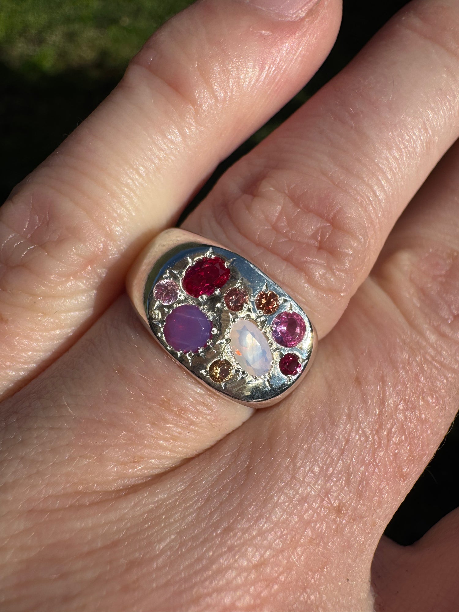 Silver Multi Stone Signet
