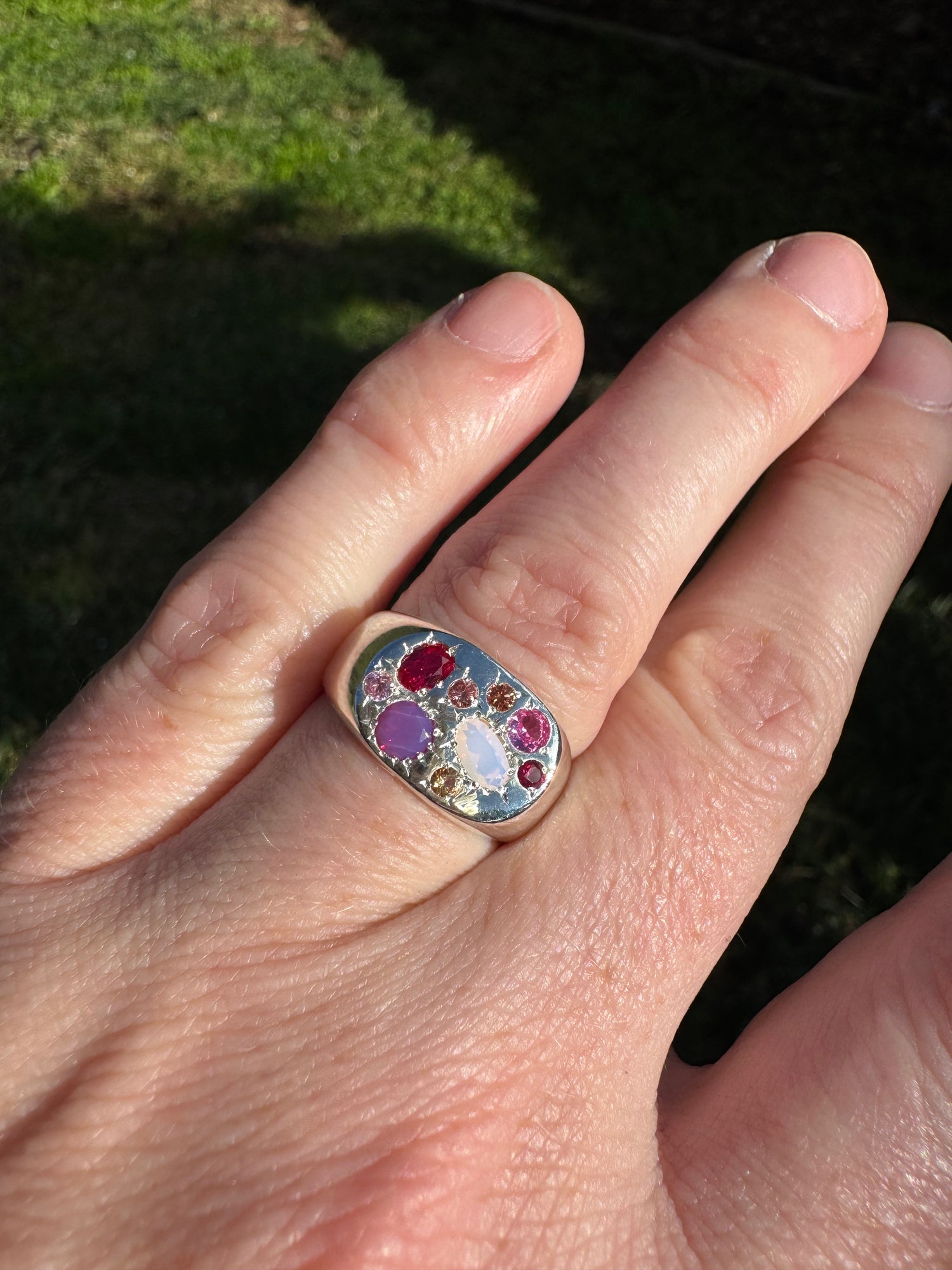 Silver Multi Stone Signet