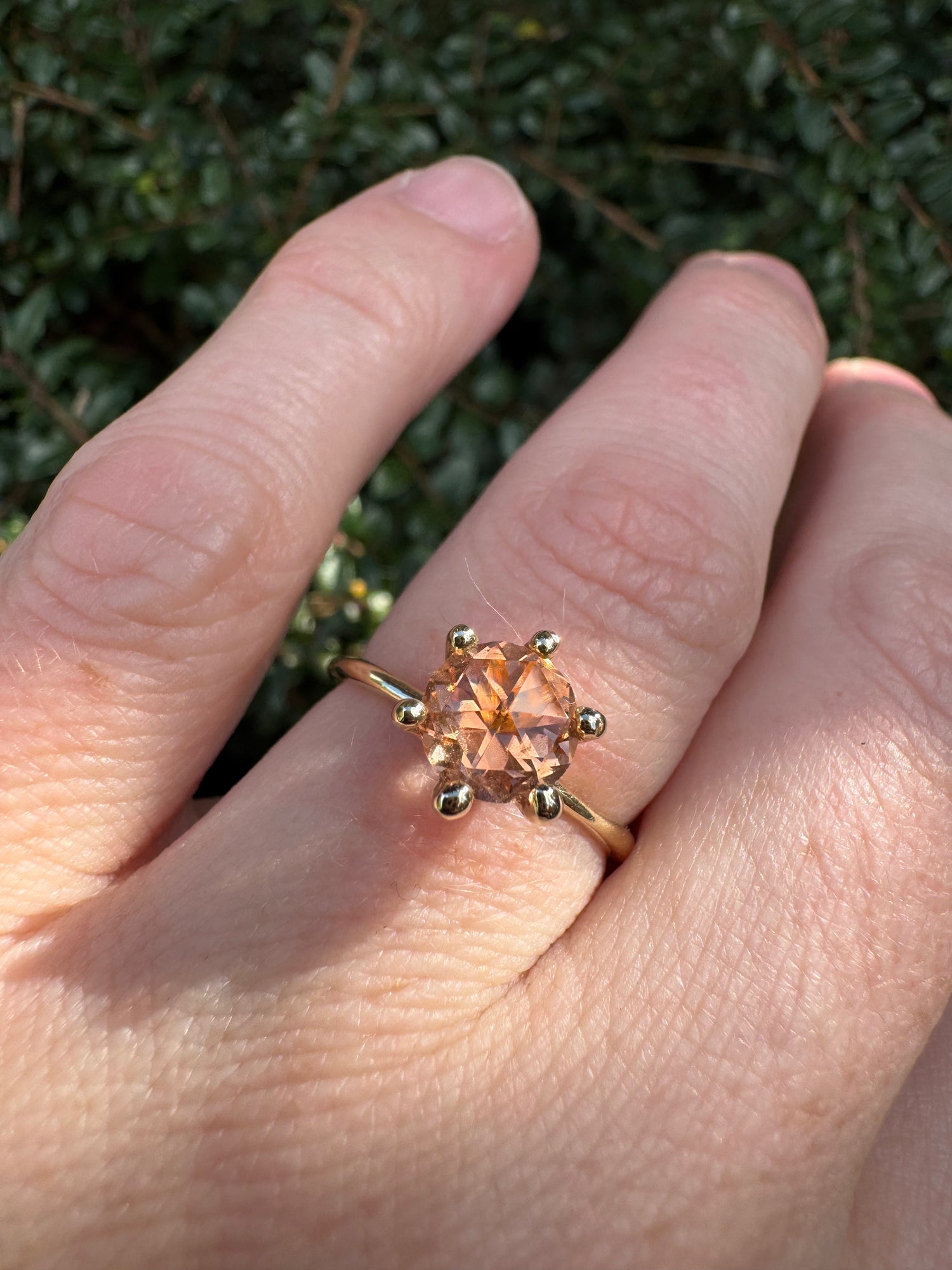 9ct gold Peach Tourmaline Solitare