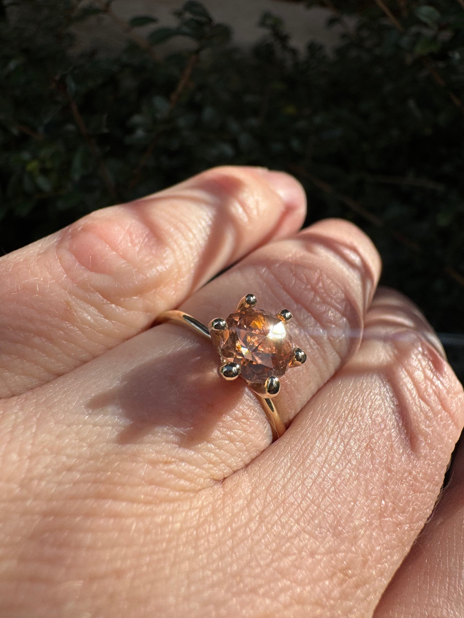 9ct gold Peach Tourmaline Solitare
