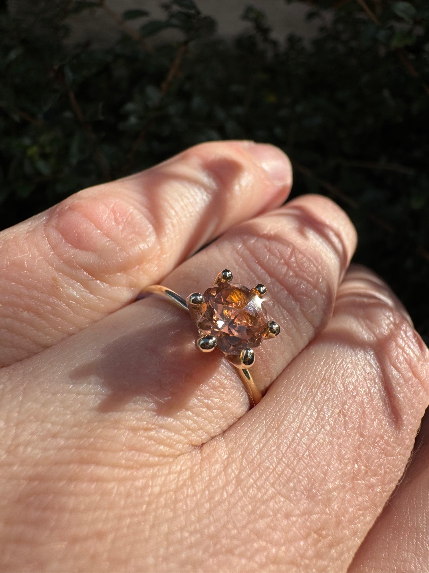 9ct gold Peach Tourmaline Solitare