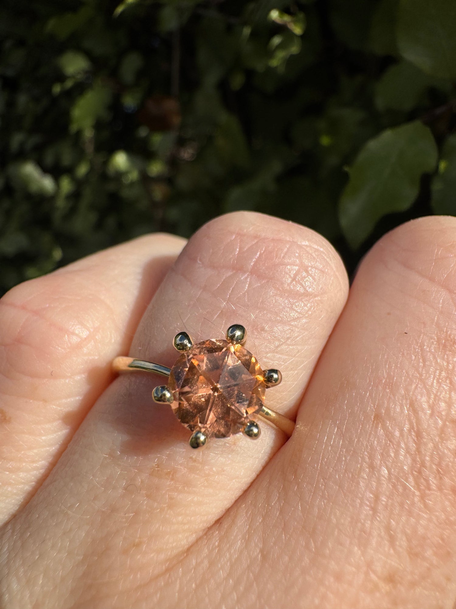 9ct gold Peach Tourmaline Solitare