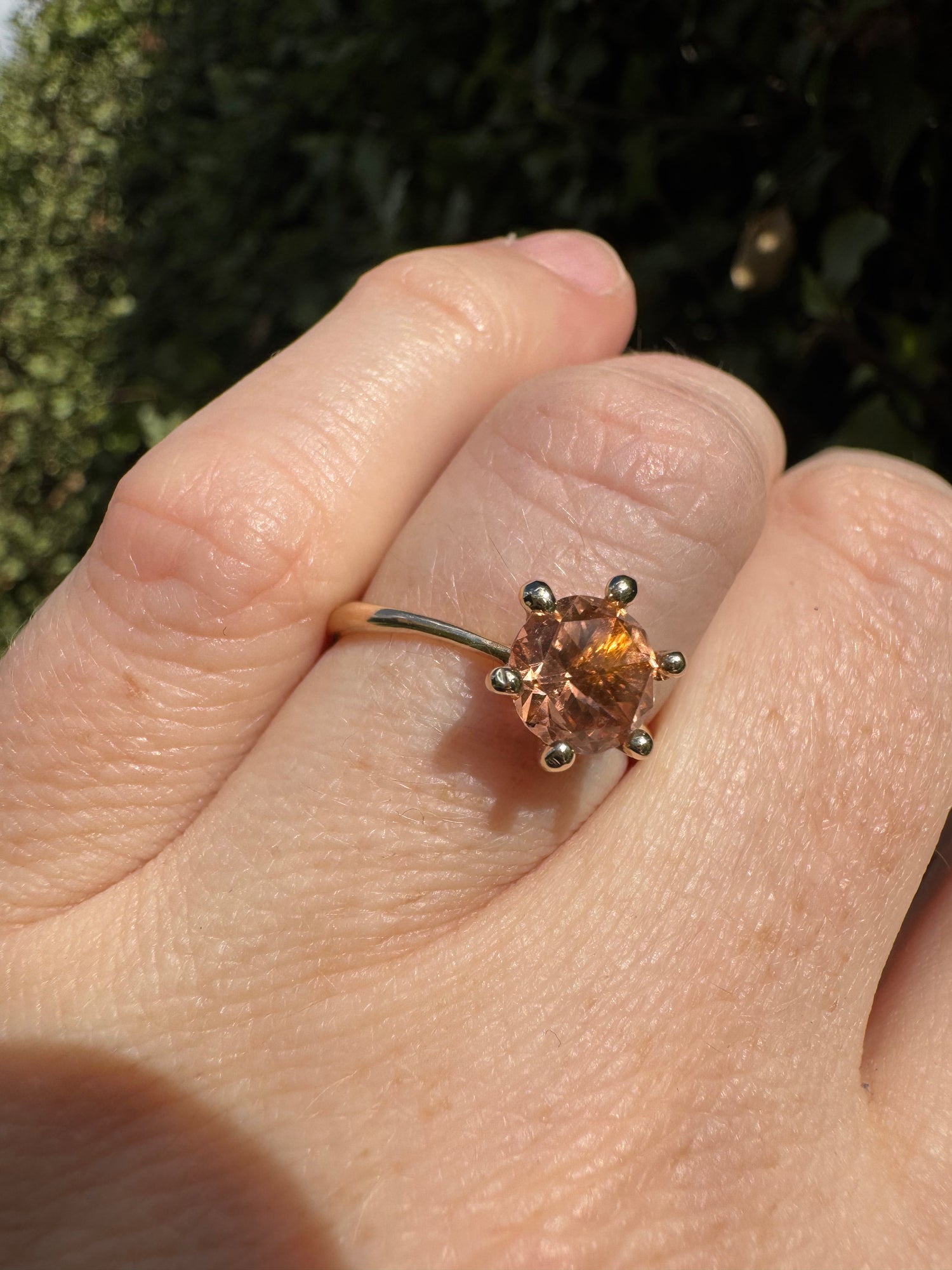 9ct gold Peach Tourmaline Solitare