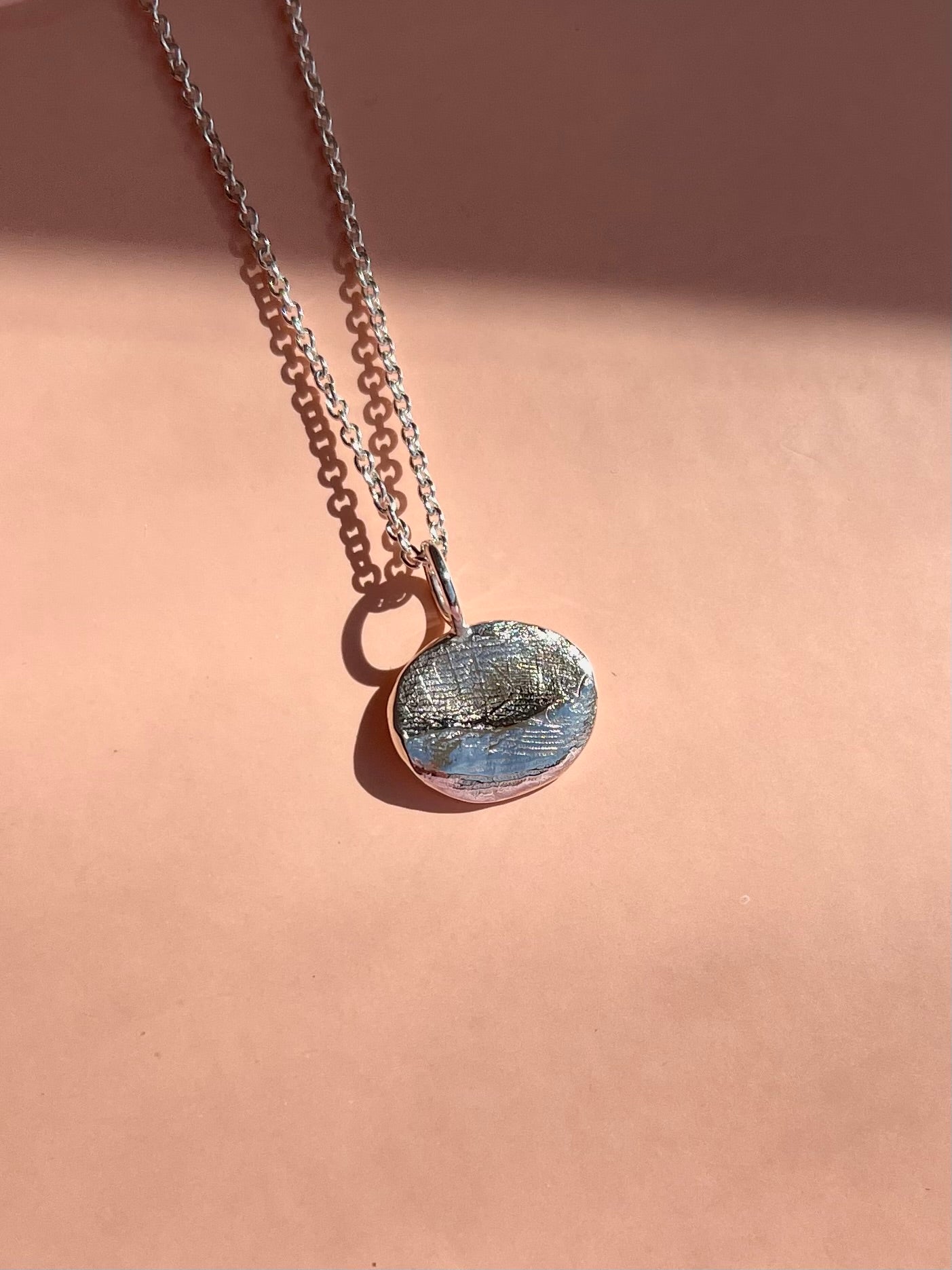 Infant Impression Pendant - Sterling Silver - Fingerprint Impression Kit + Necklace