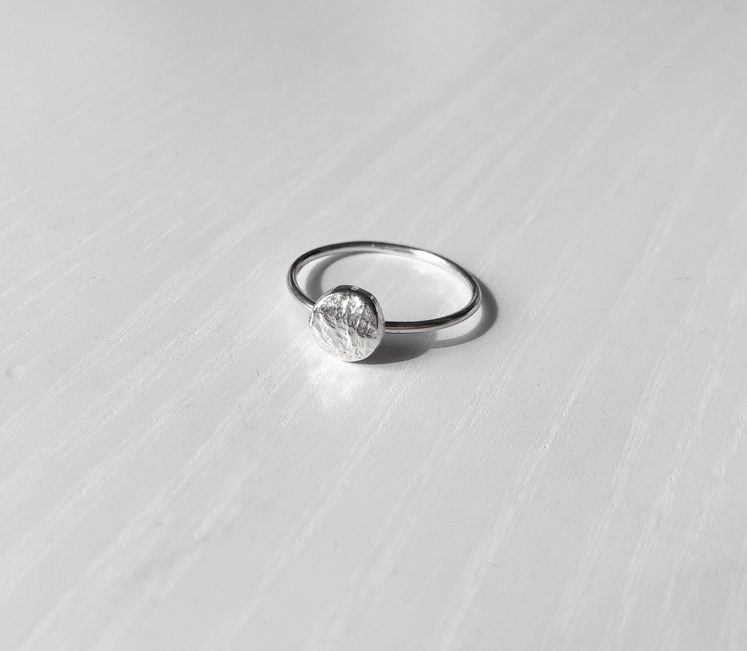 Oval or Circle Fingerprint Ring - Sterling Silver - Print Impression Kit + Ring