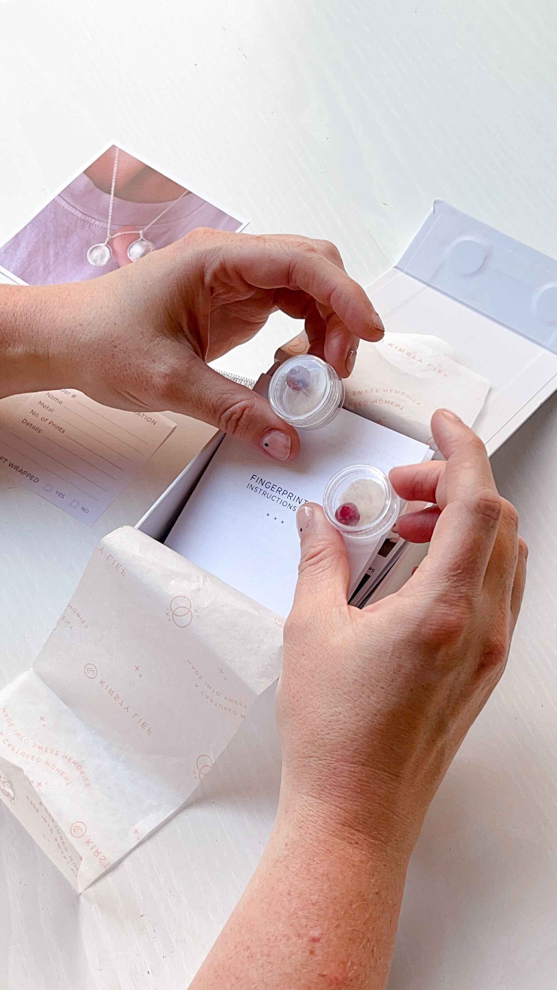 Fingerprint Earrings - Sterling Silver + 9ct Gold Print Impression Kit + Studs