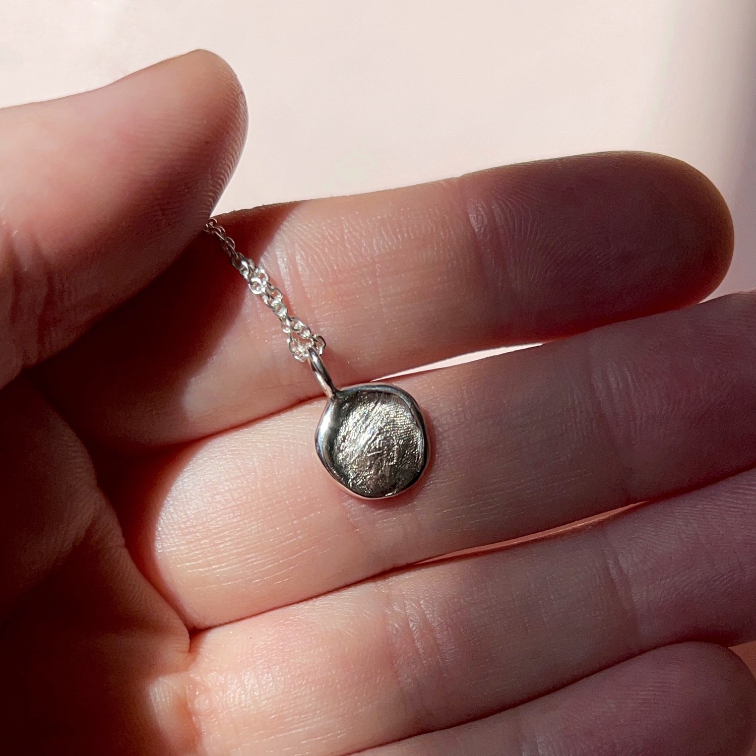 Infant Impression Pendant - Sterling Silver - Fingerprint Impression Kit + Necklace