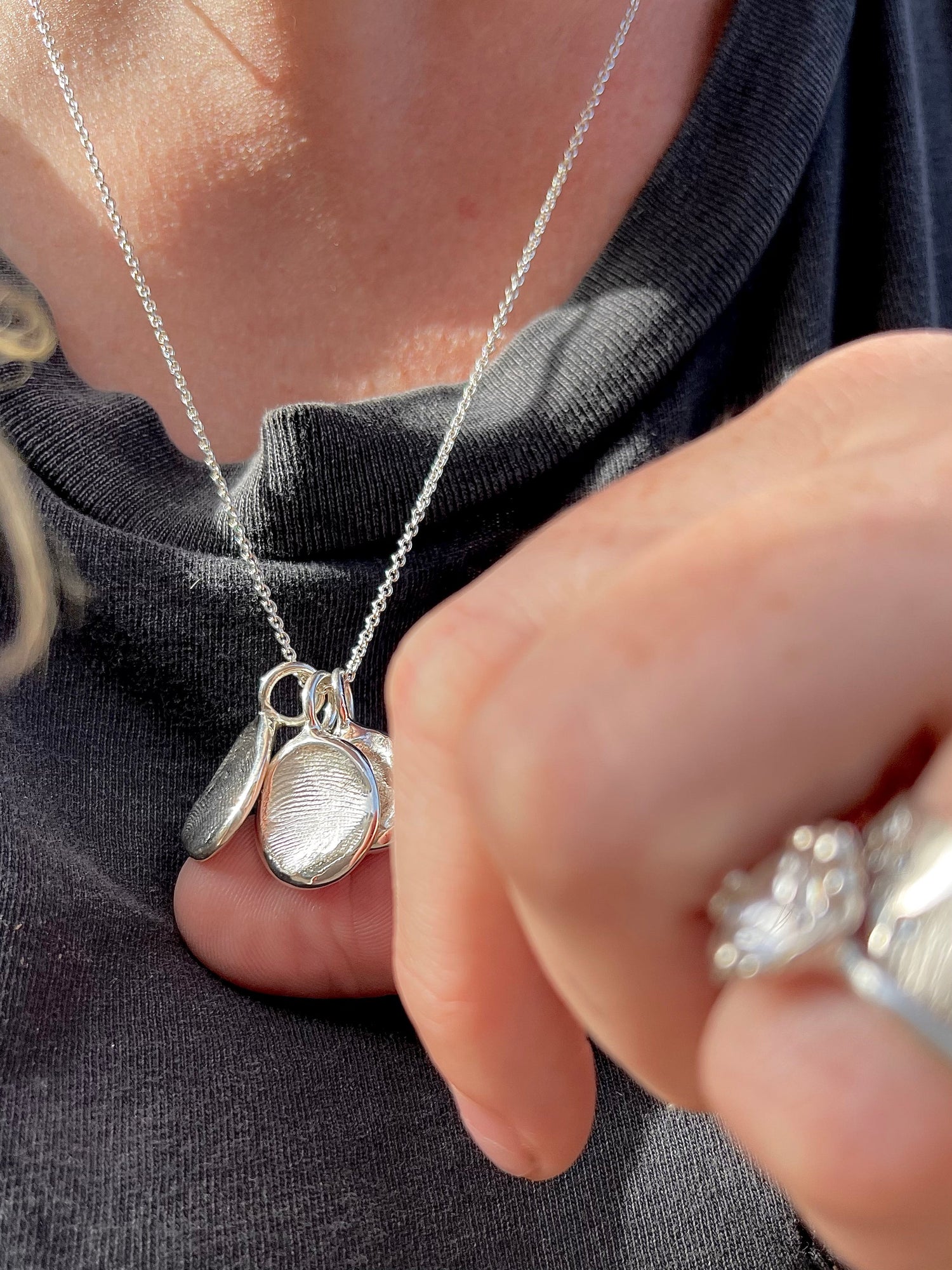 Fingerprint Pendant Add On - Silver and Gold options - ORDER UPGRADE ONLY