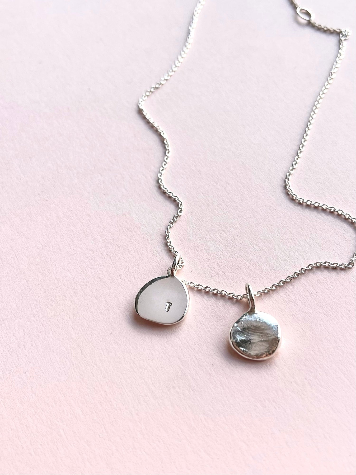 Infant Impression Pendant - Sterling Silver - Fingerprint Impression Kit + Necklace