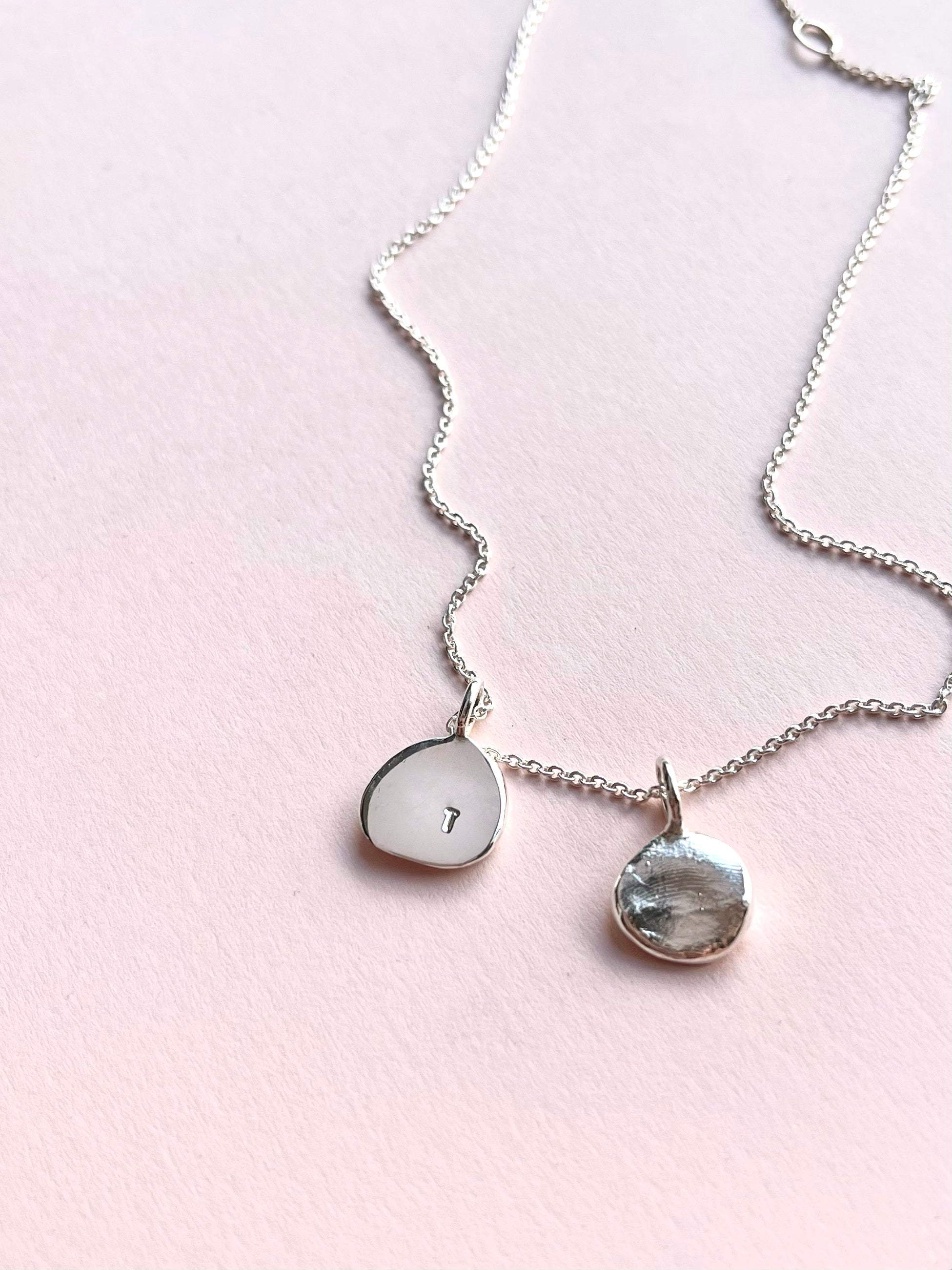 Infant Impression Pendant - Sterling Silver - Fingerprint Impression Kit + Necklace