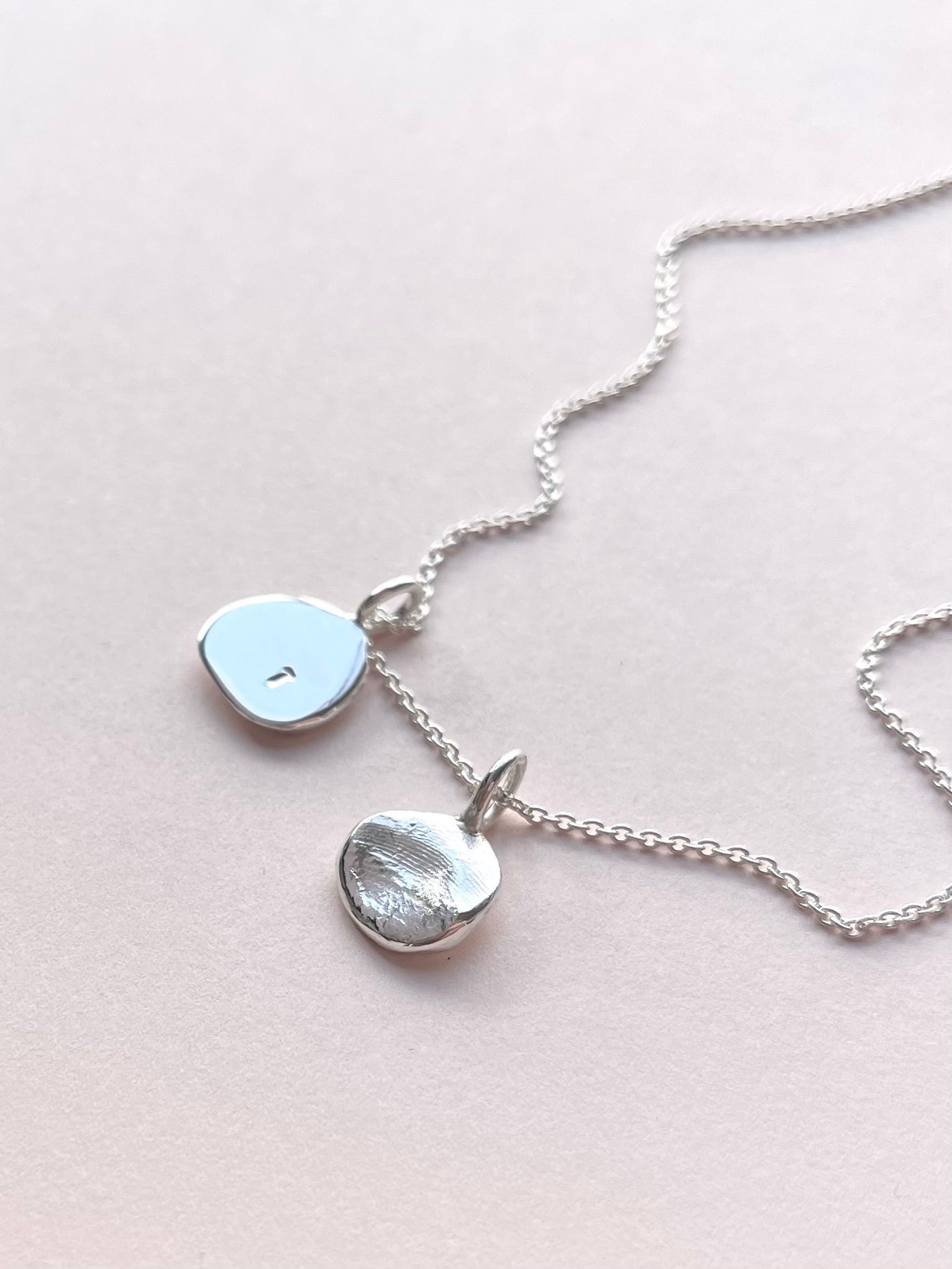 Infant Impression Pendant - Sterling Silver - Fingerprint Impression Kit + Necklace