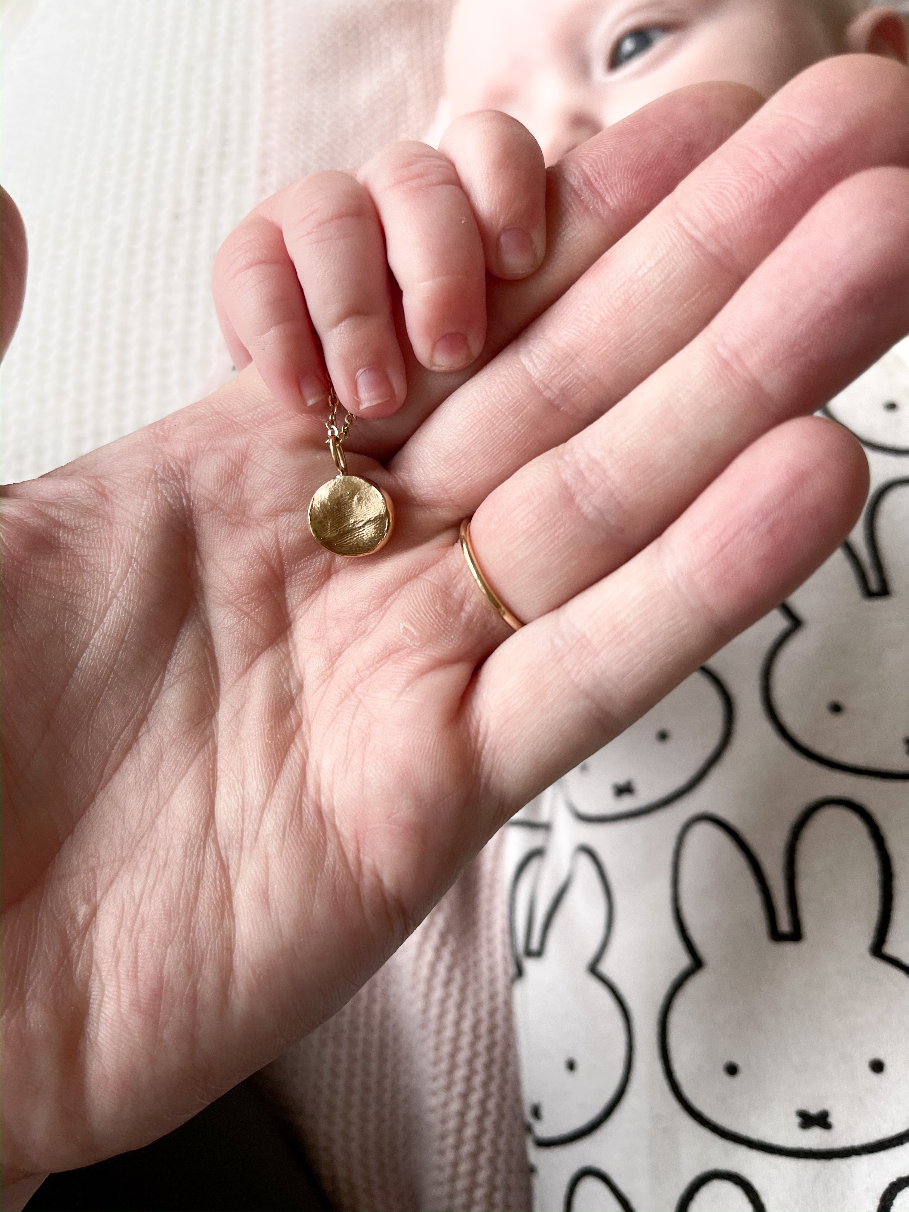 Infant Impression Pendant - 9ct Gold - Fingerprint Impression Kit + Necklace