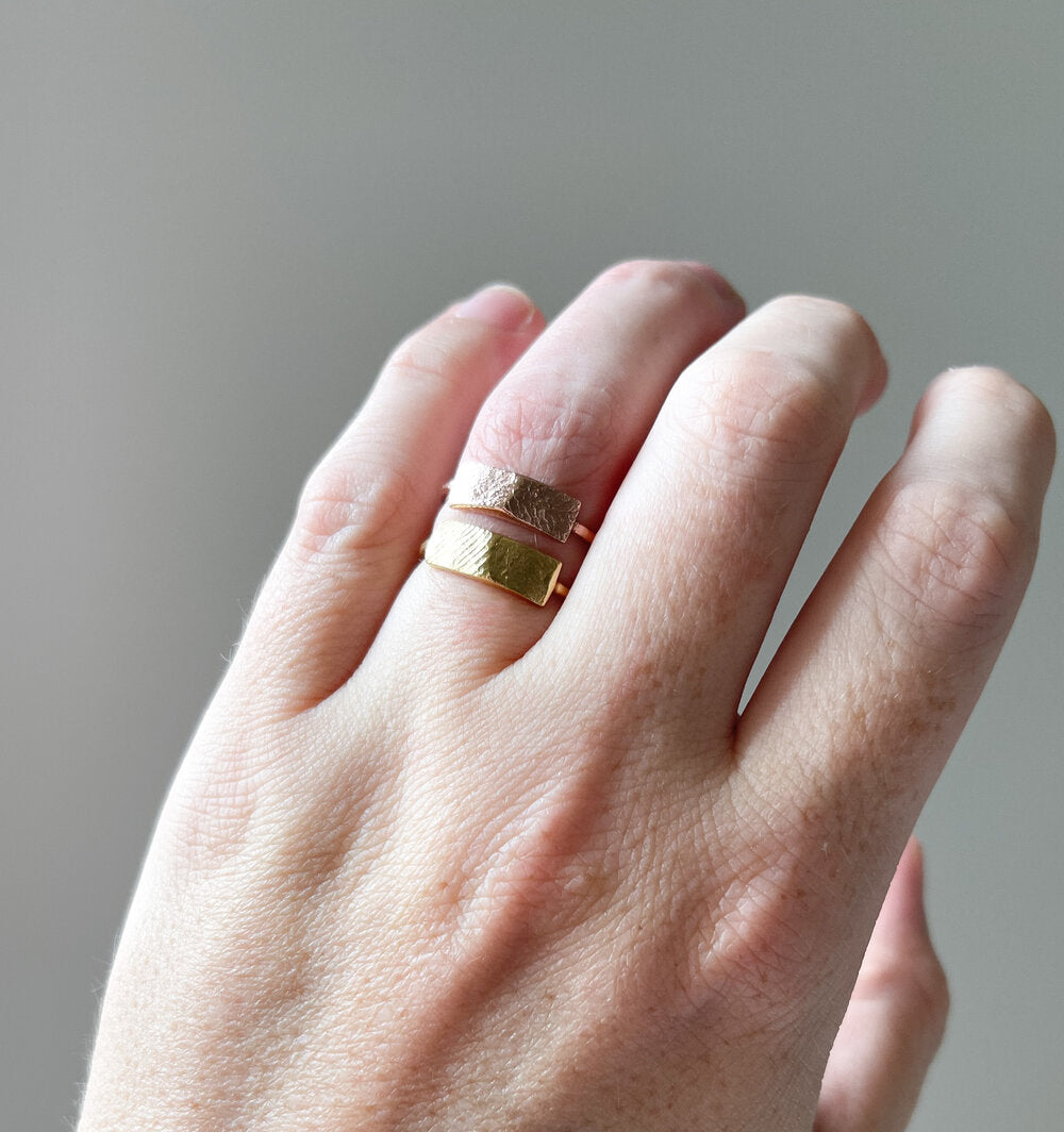 Bar Fingerprint Ring - Sterling Silver - Print Impression Kit + Ring