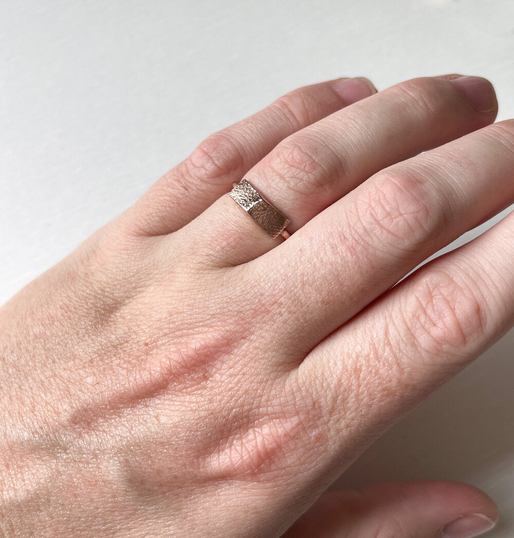 Bar Fingerprint Ring - Sterling Silver - Print Impression Kit + Ring