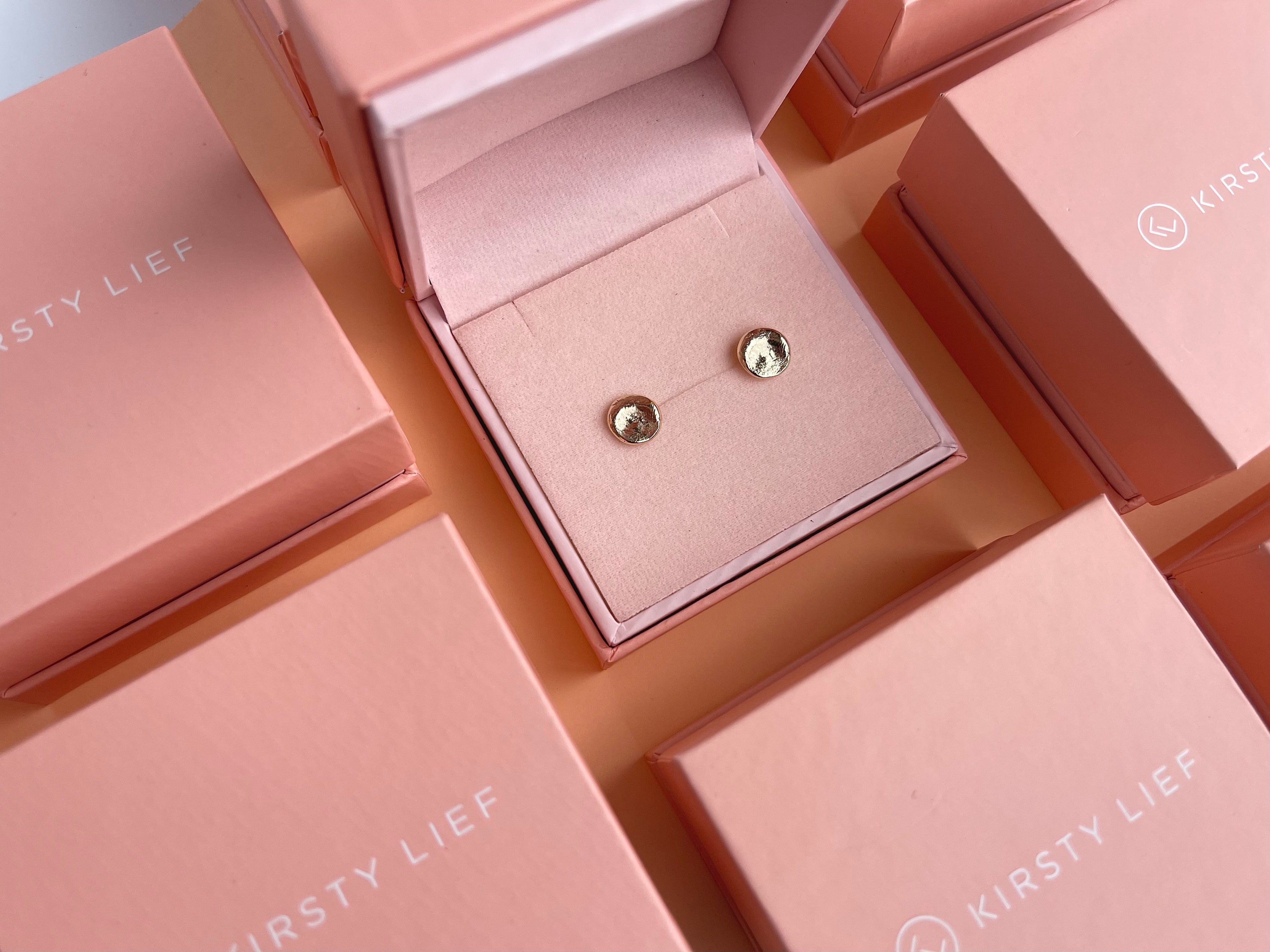 Fingerprint Earrings - Sterling Silver + 9ct Gold Print Impression Kit + Studs