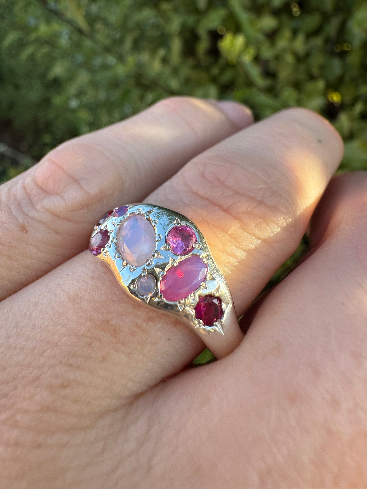Silver Multi Stone Ring