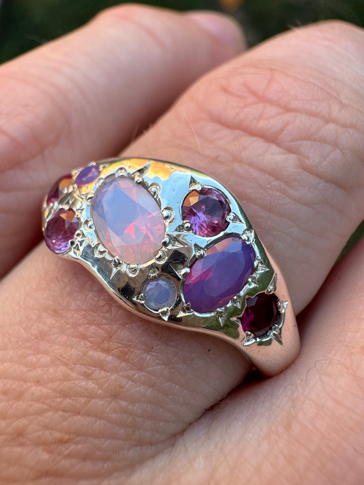 Silver Multi Stone Ring
