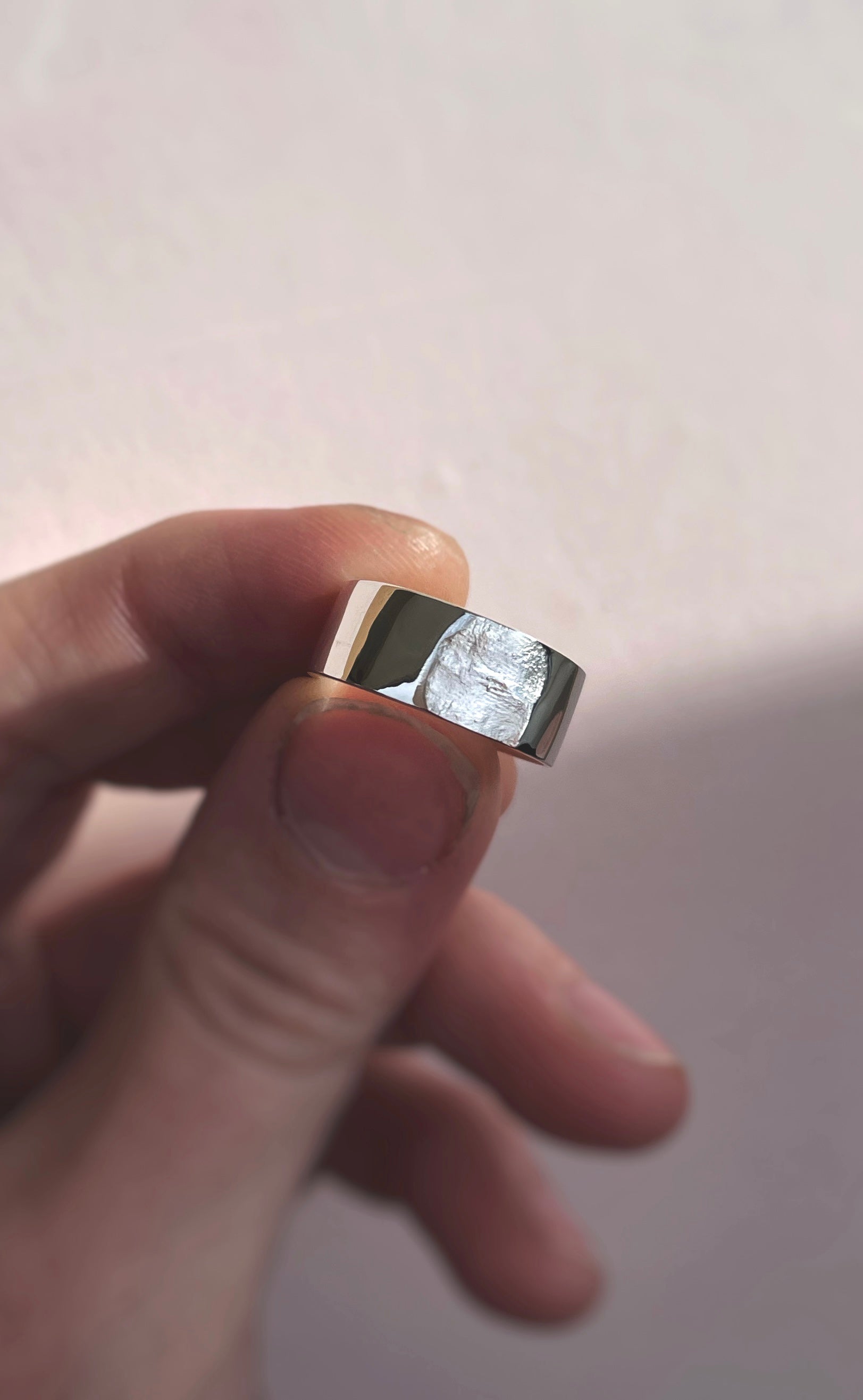 Band Fingerprint Ring - Sterling Silver or 9ct Gold - Print Impression Kit + Ring